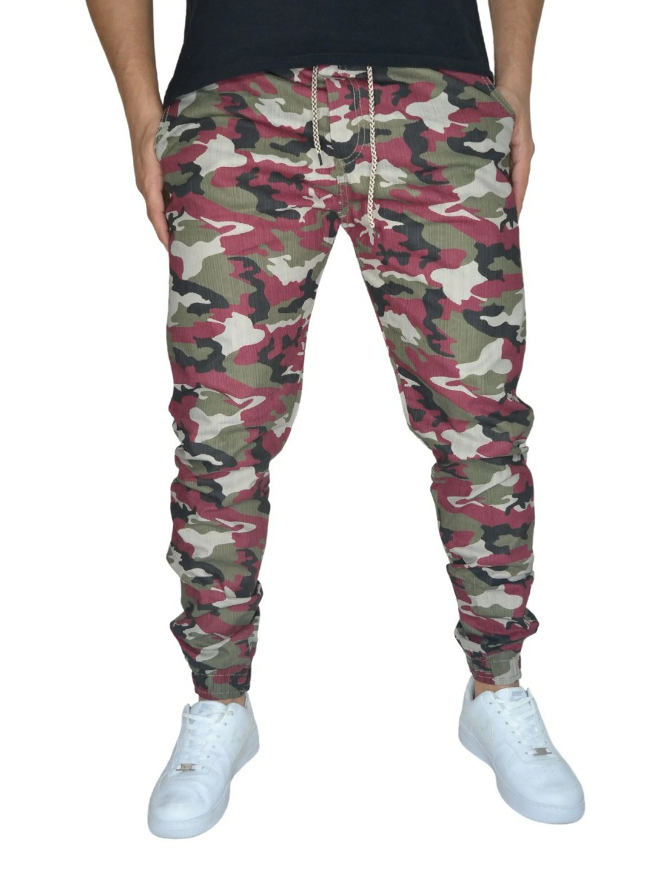 Calça masculina jogger camuflada colorida