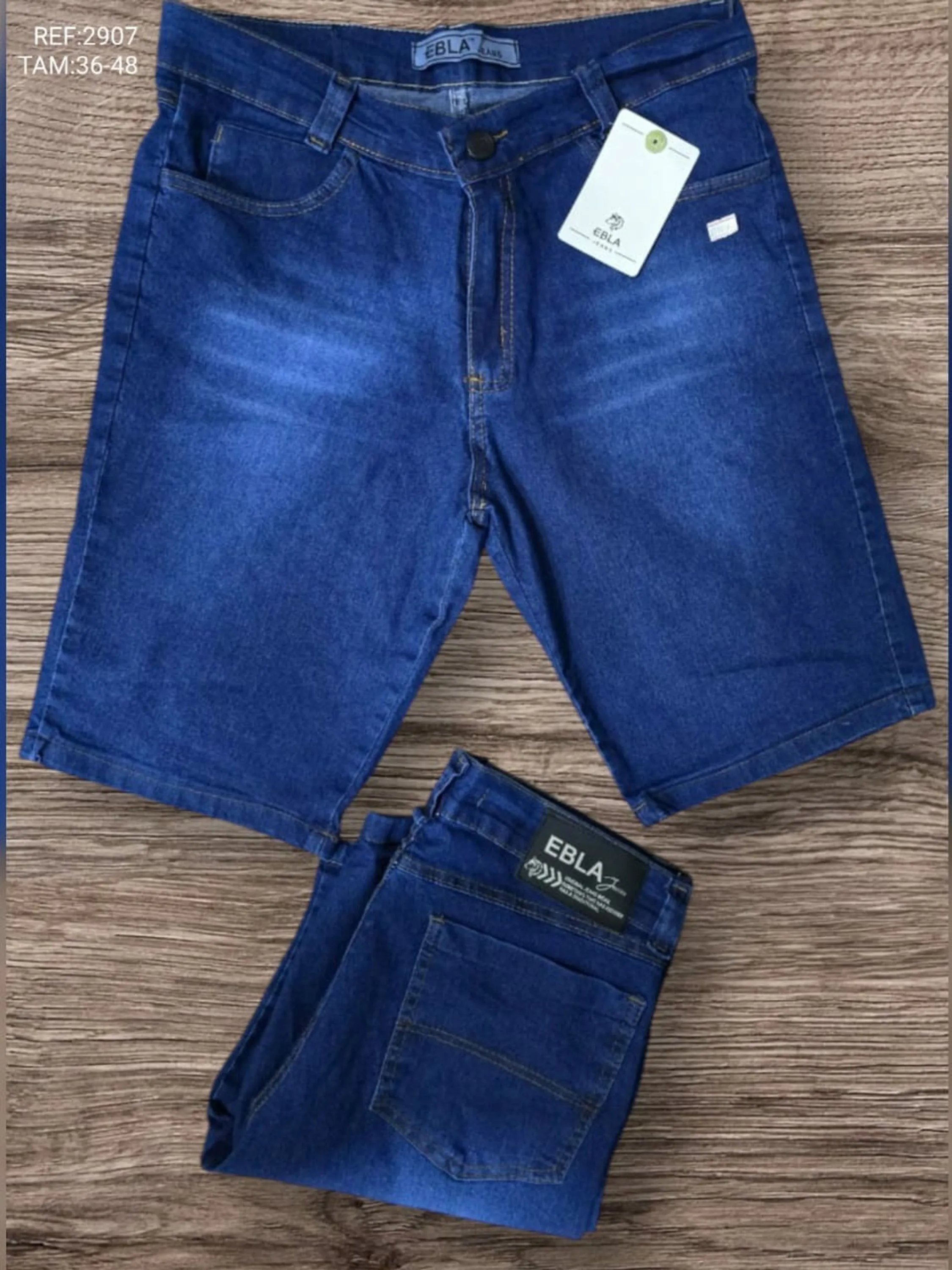 Bermuda jeans masculino lycra confortável para viajar 2907