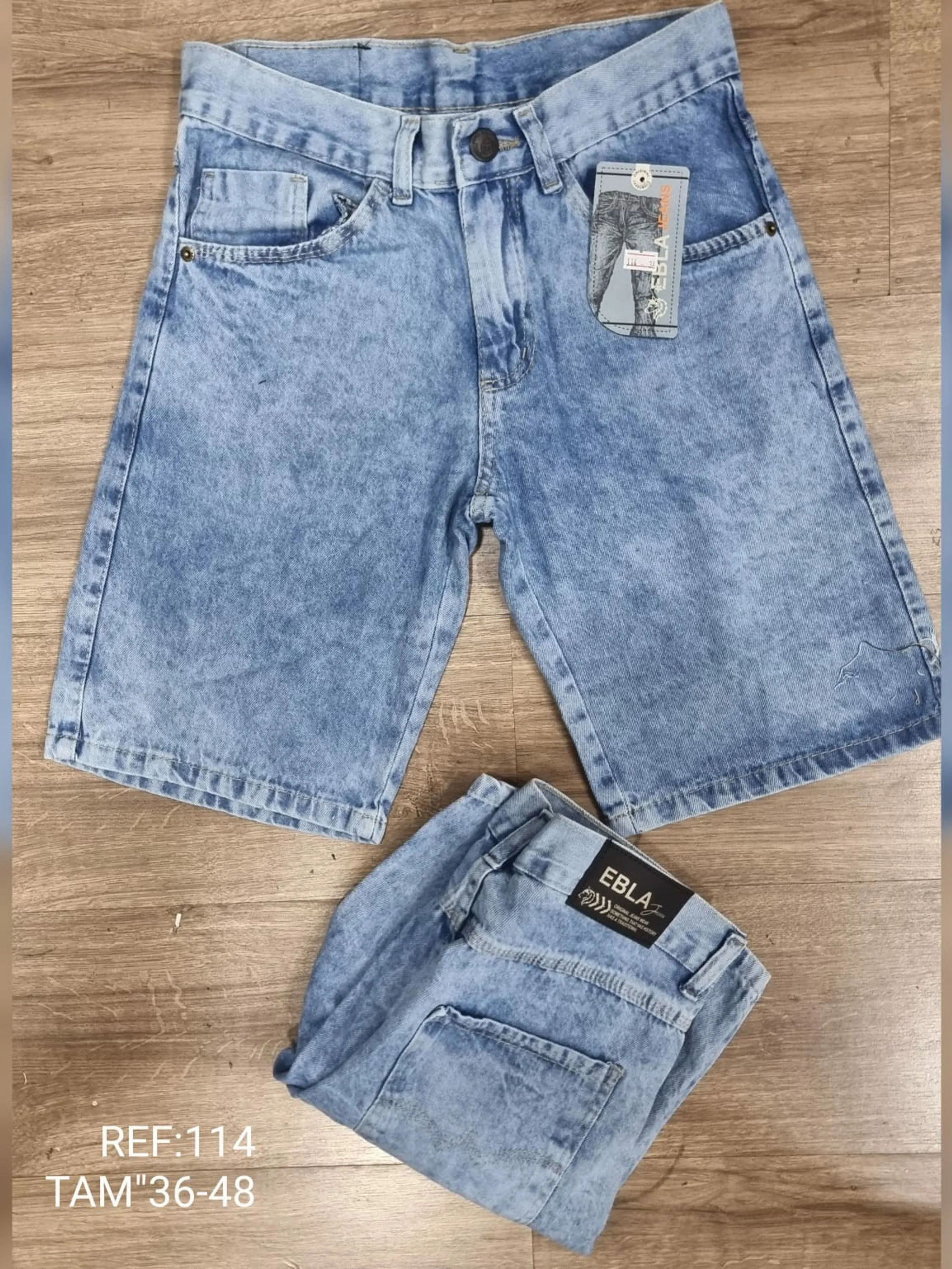 Bermuda jeans masculino marmorizada 114