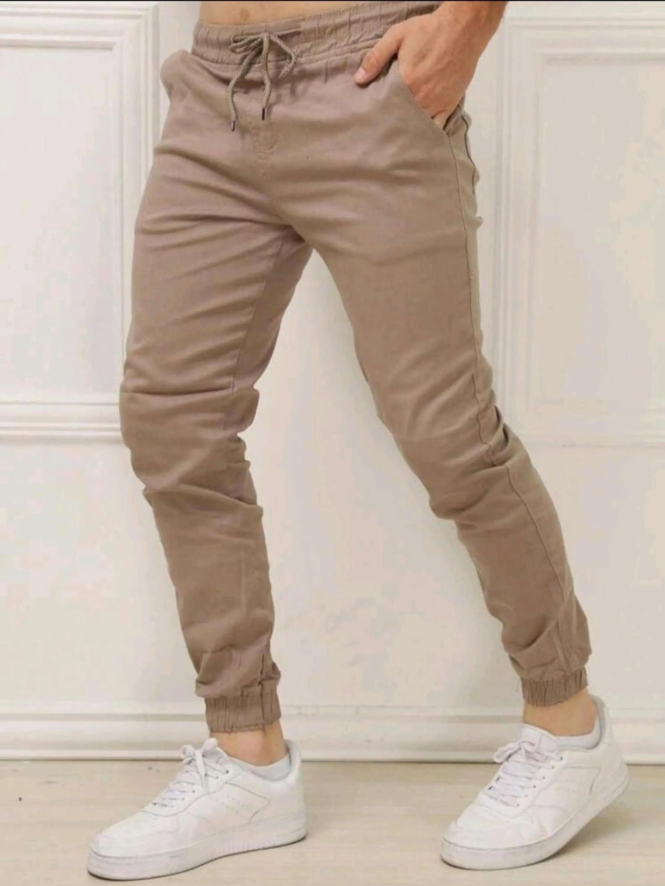 Calça Jogger Masculina Sarja Premium Várias Cores