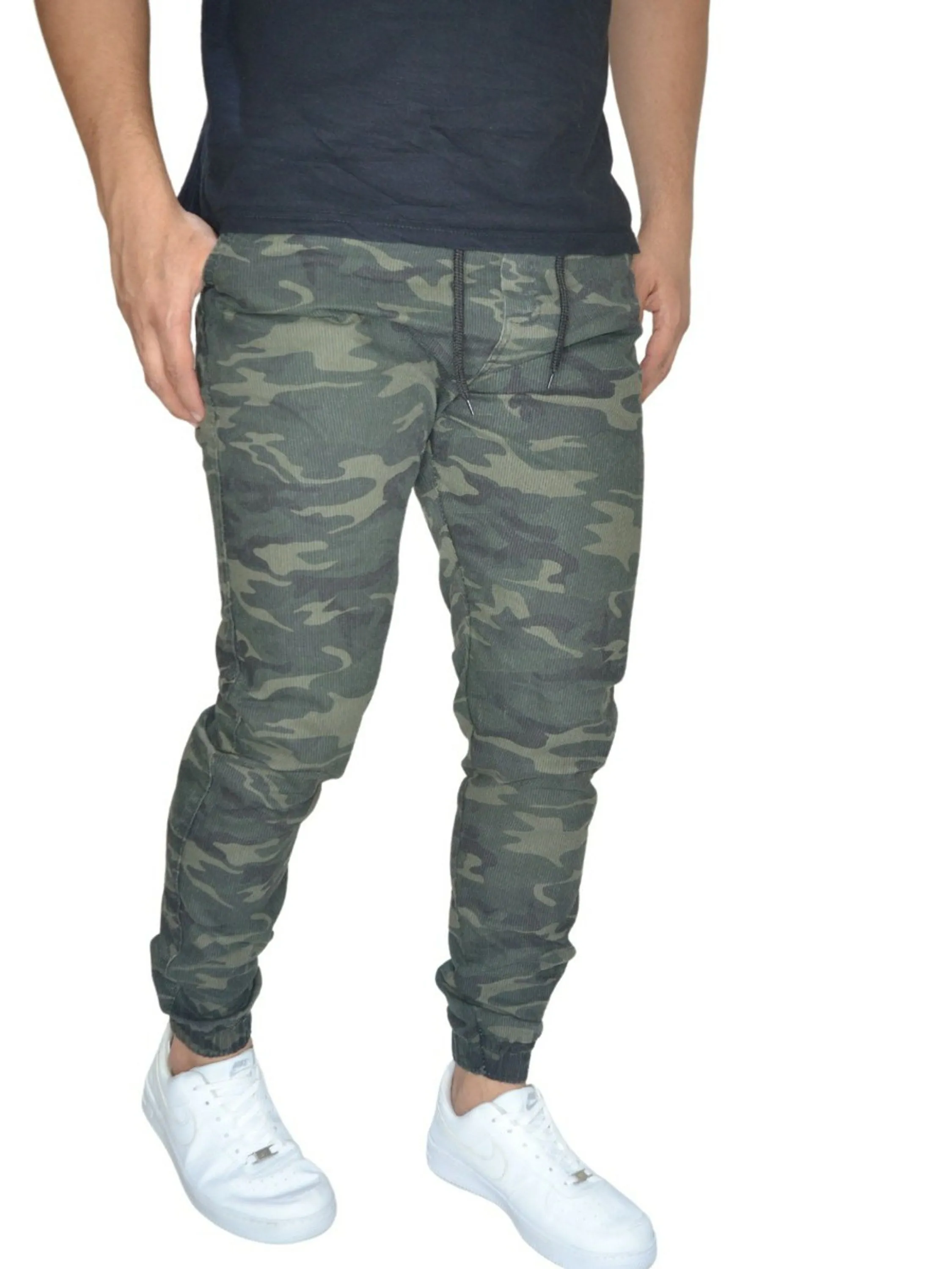 Calça masculina jogger camuflada verde militar