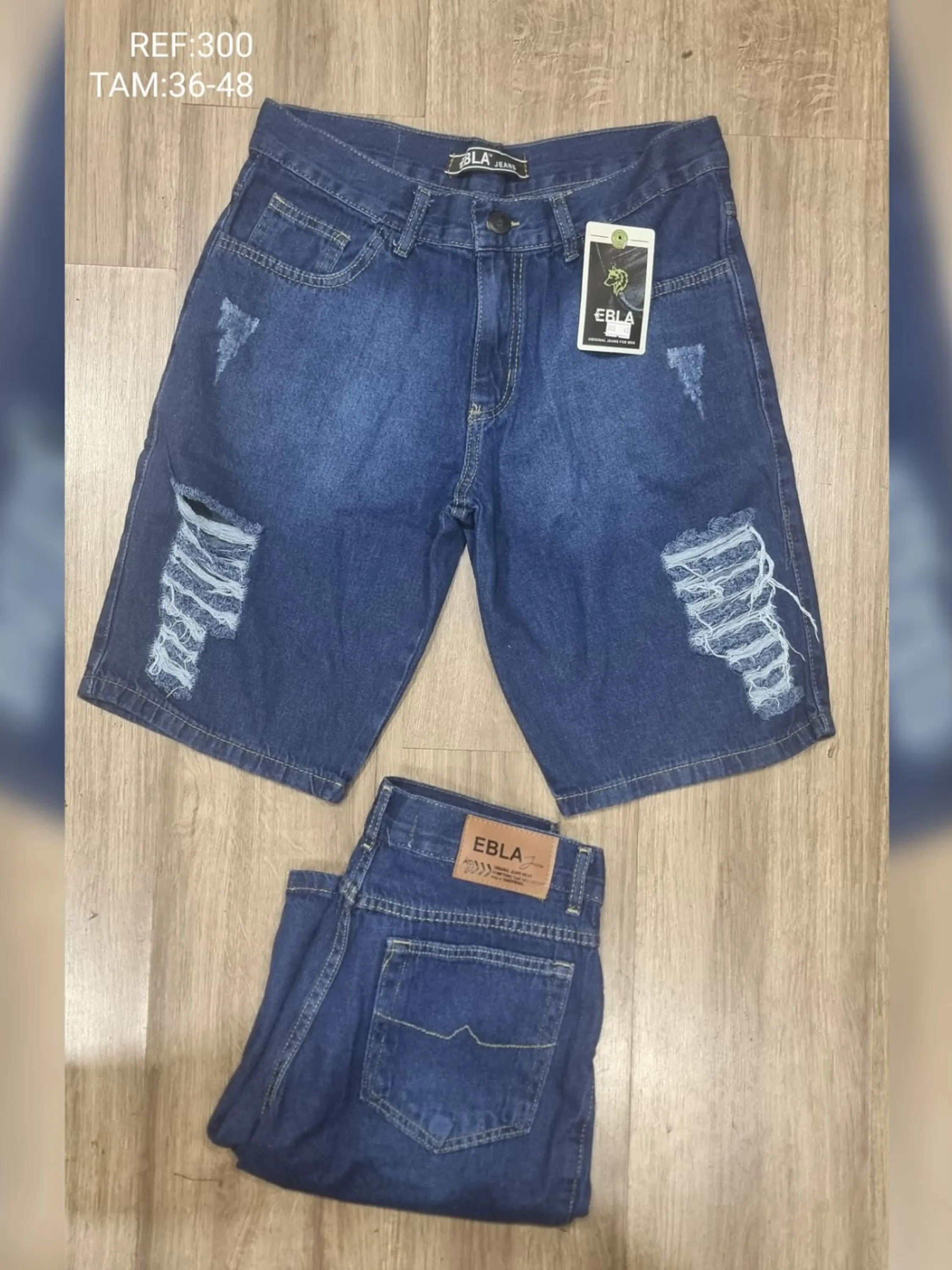 Bermuda masculina jeans Premium destroyd 300