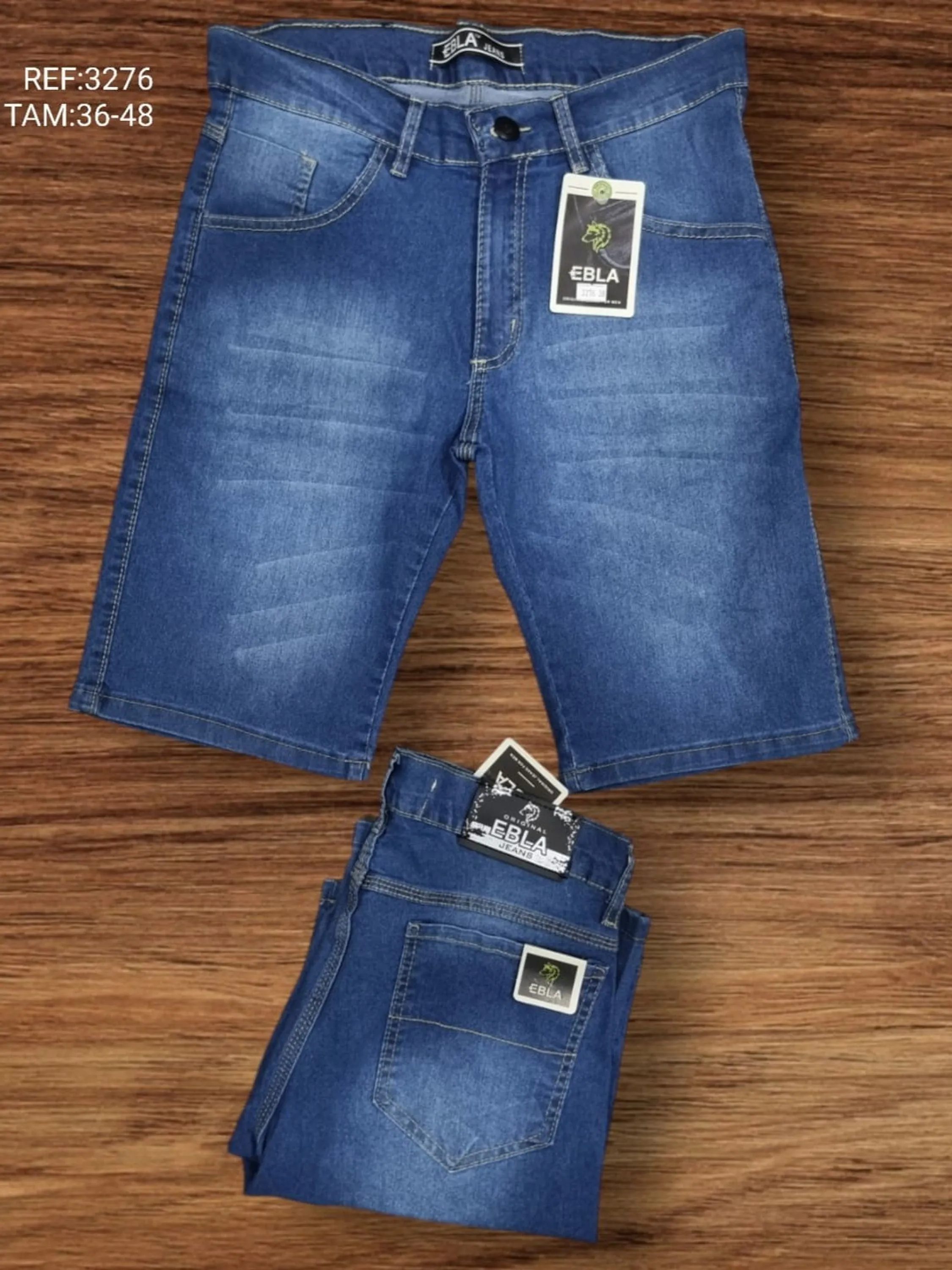 Bermuda jeans masculino azul jeans/lycra 3276