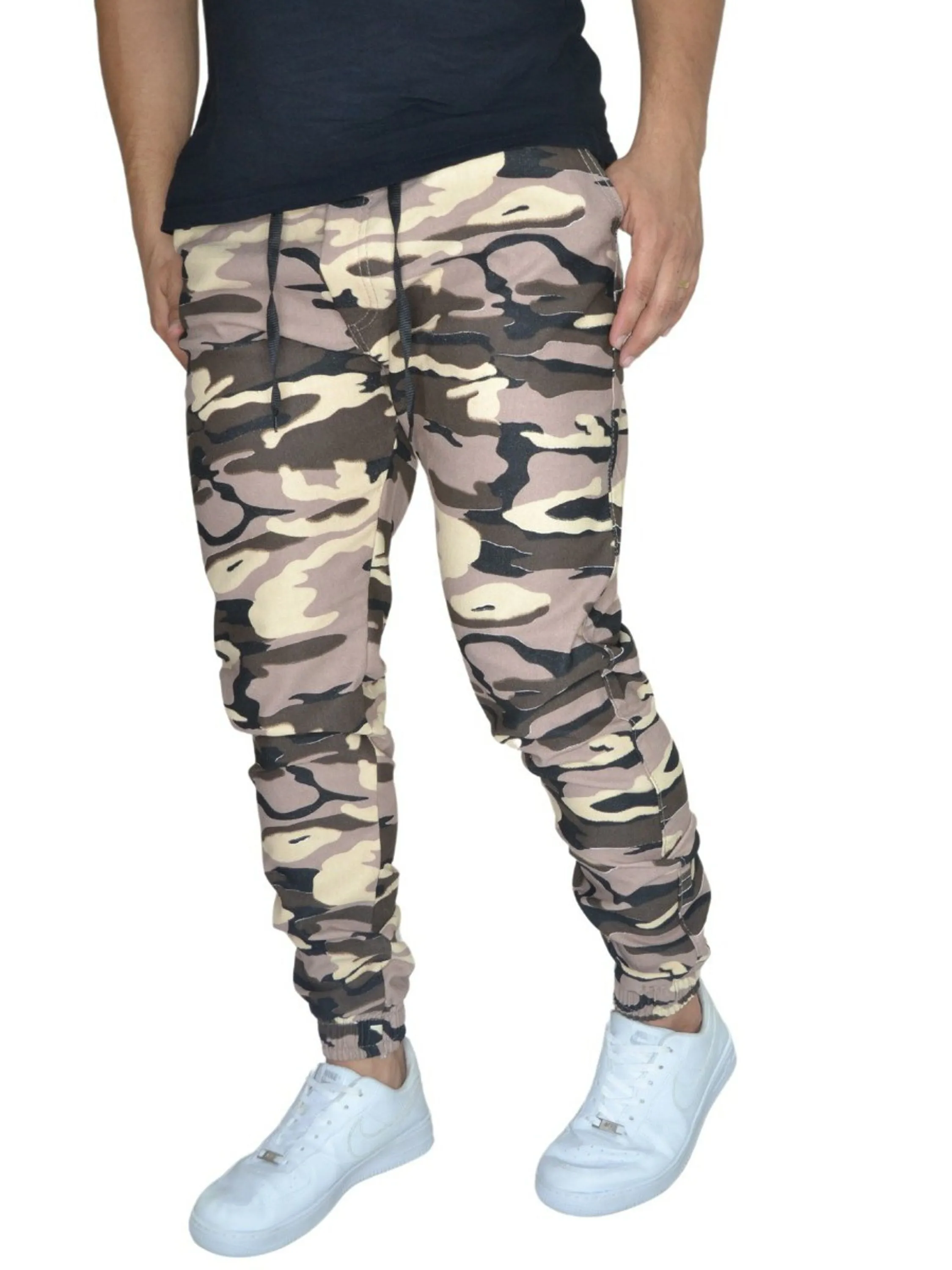 Calça jogger camuflada marrom masculina