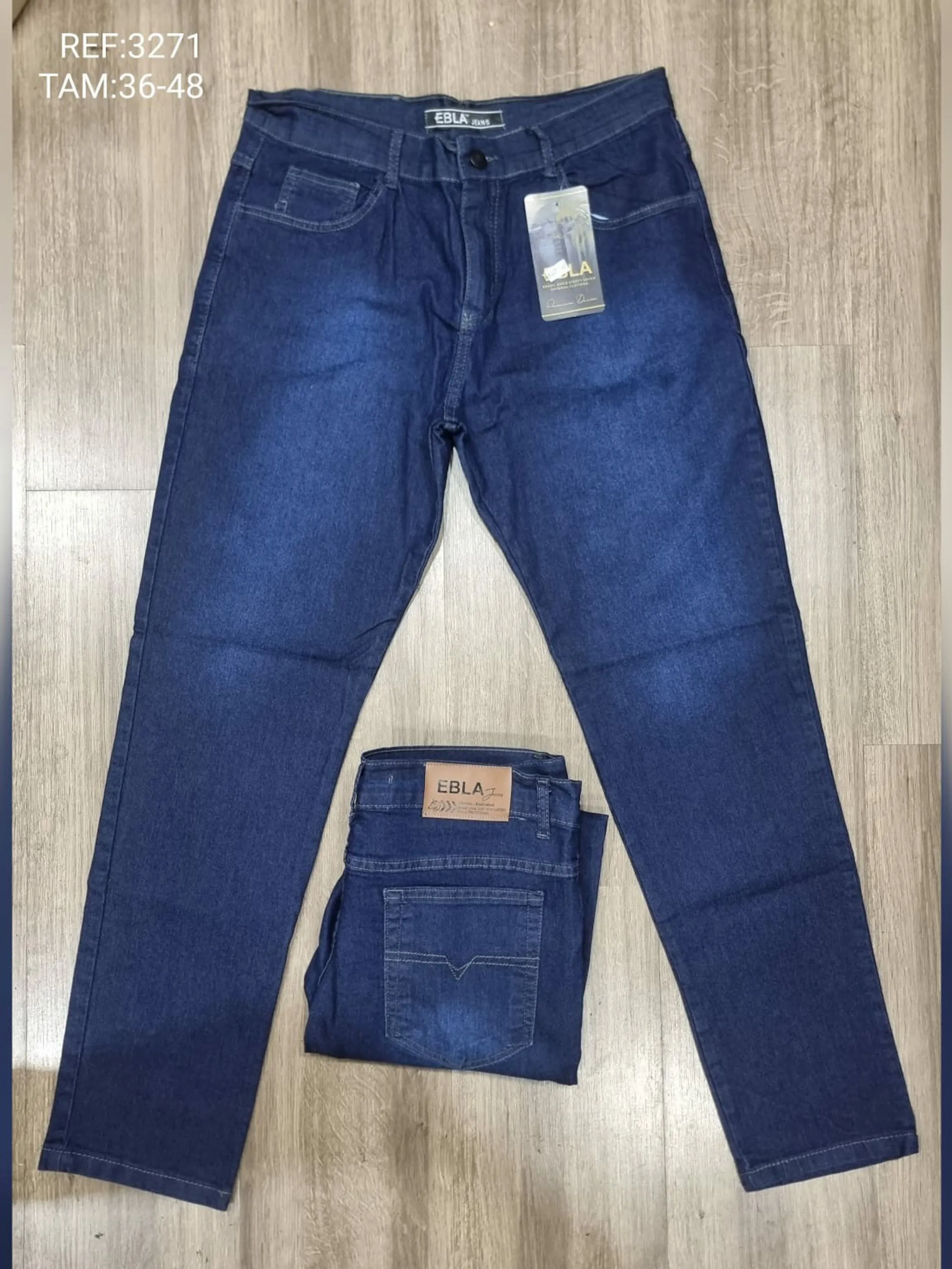 Calça masculina azul jeans escuro 3271