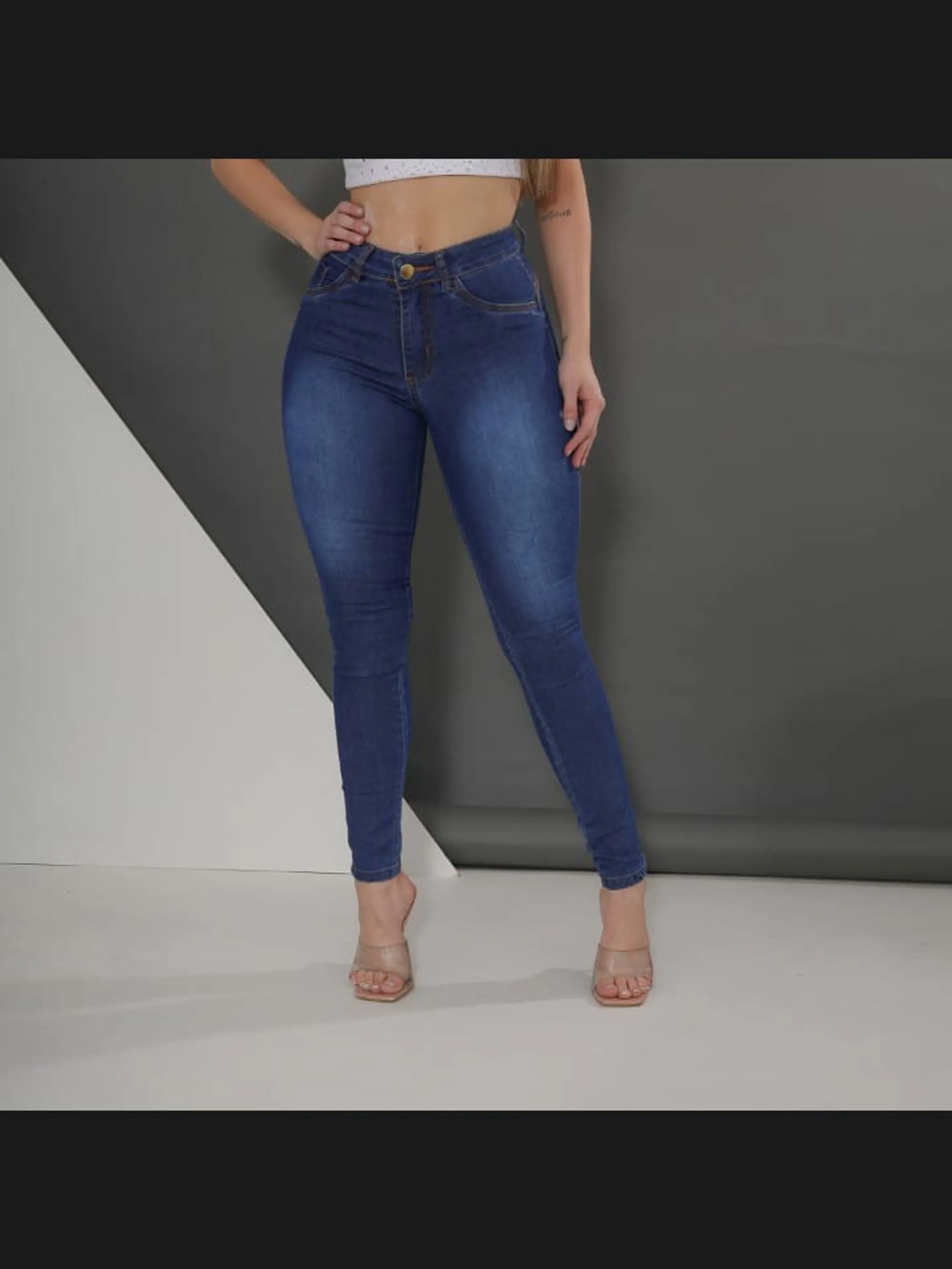 Calça jeans feminina azul jeans 2555