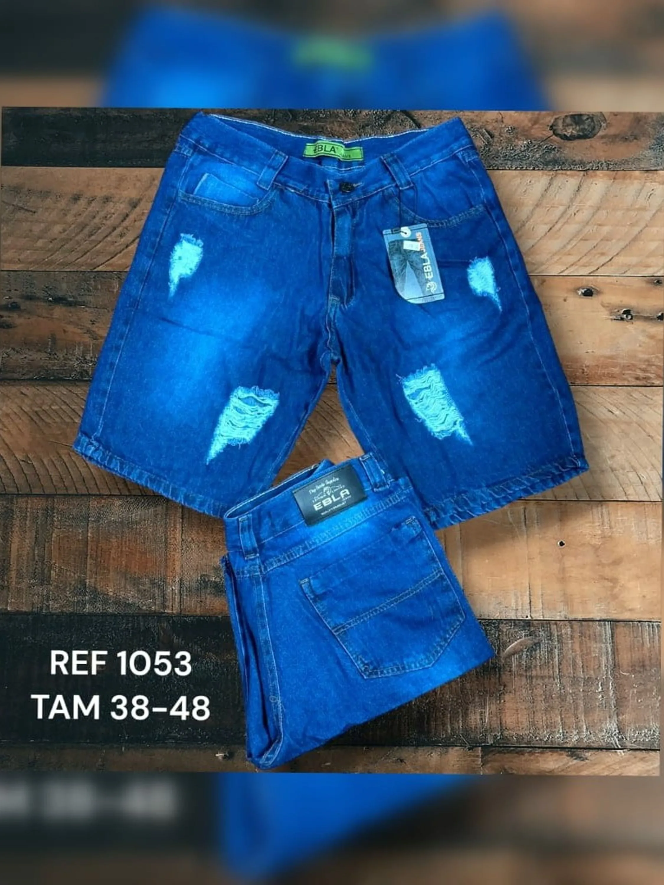 Bermuda jeans masculino destroyd 1053