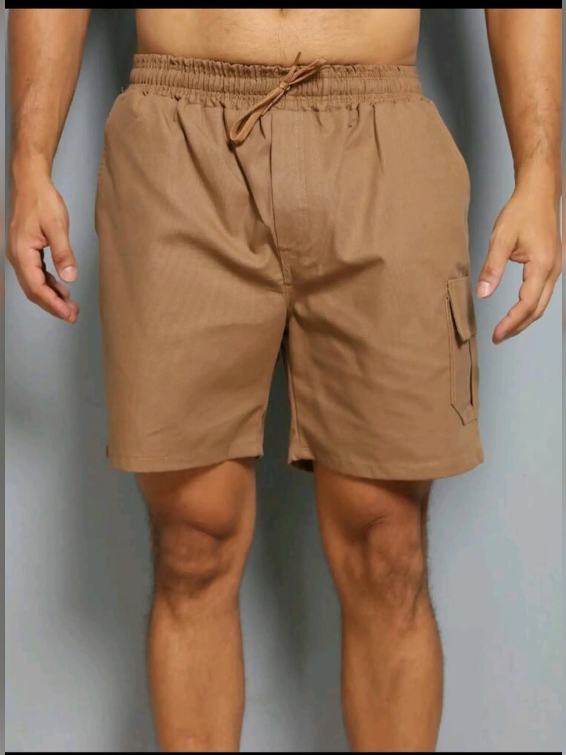 Bermuda shorts masculina cargo 4 bolsos caqui