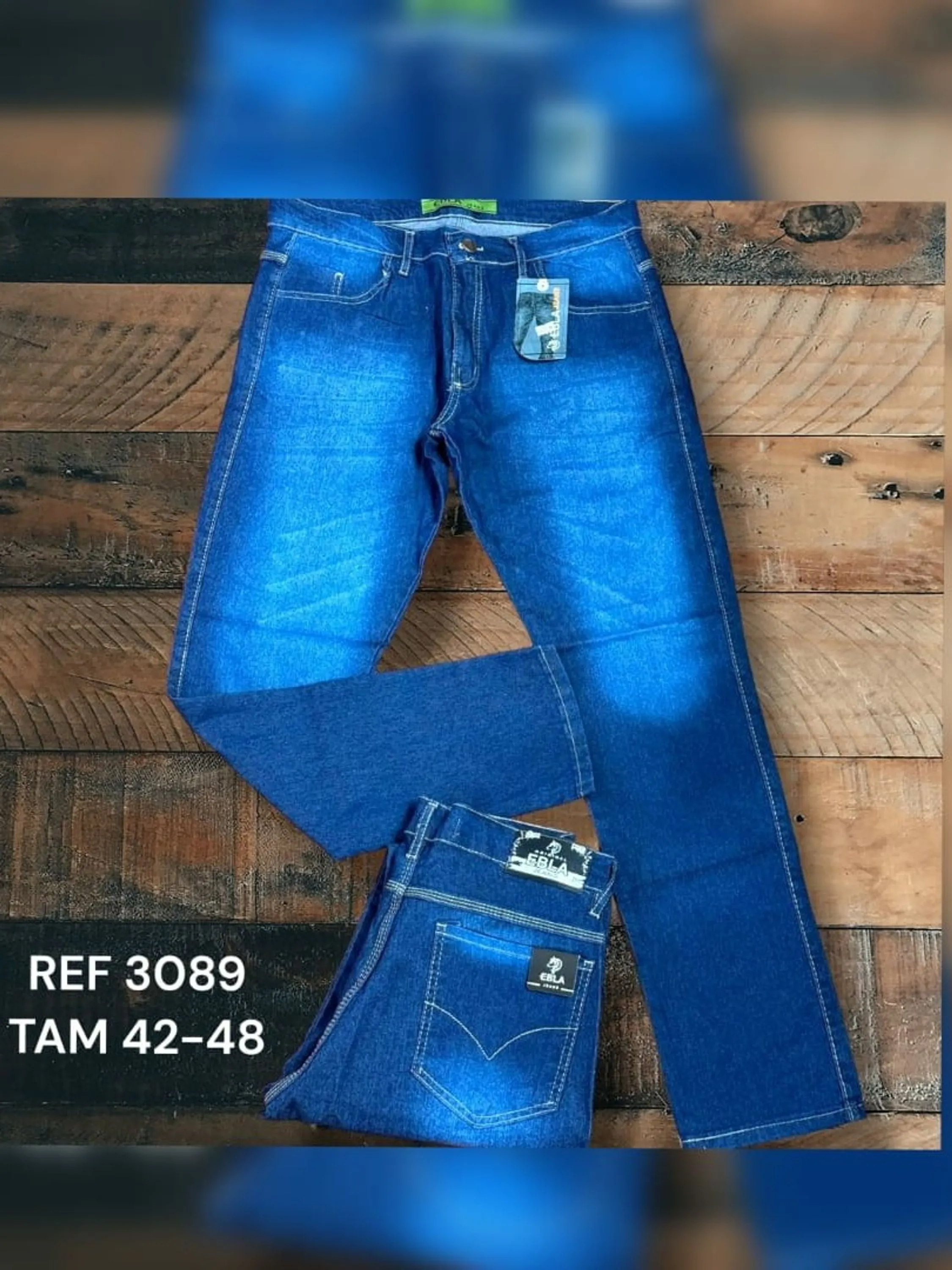 Calça jeans masculino com detalhes 3089