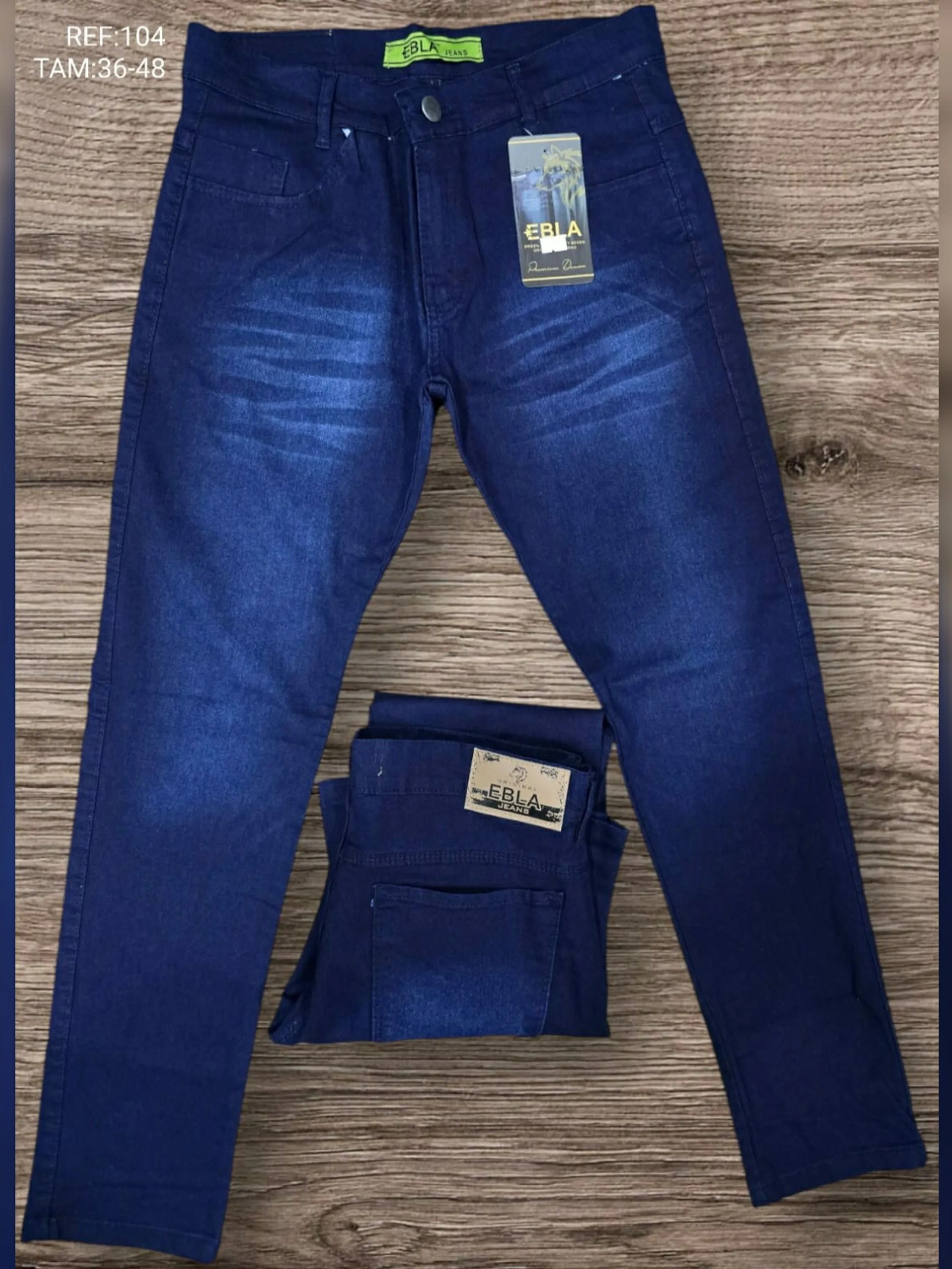 Calça jeans masculino slim azul marinho 104