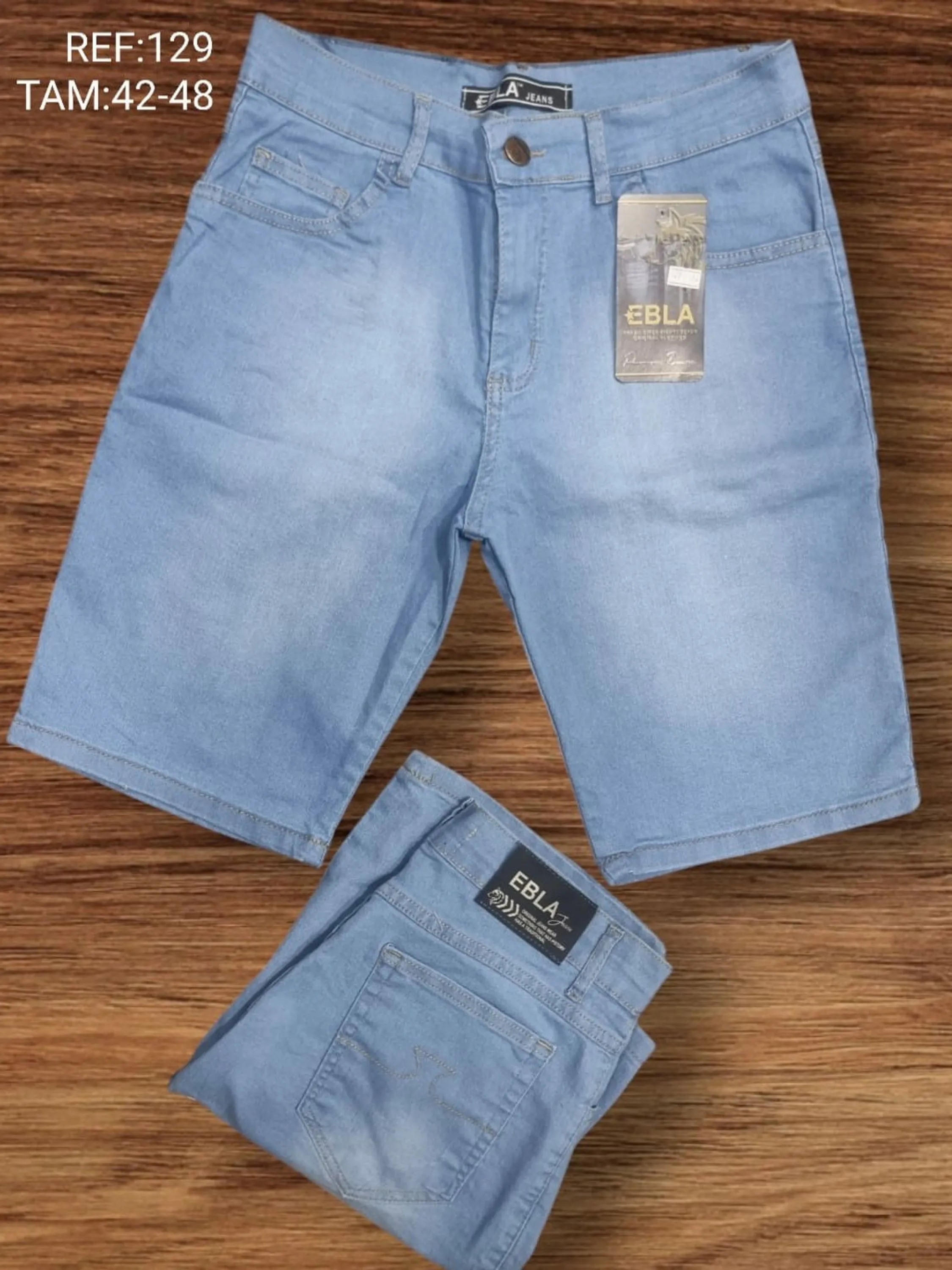 Bermuda jeans masculino clara com lycra 129