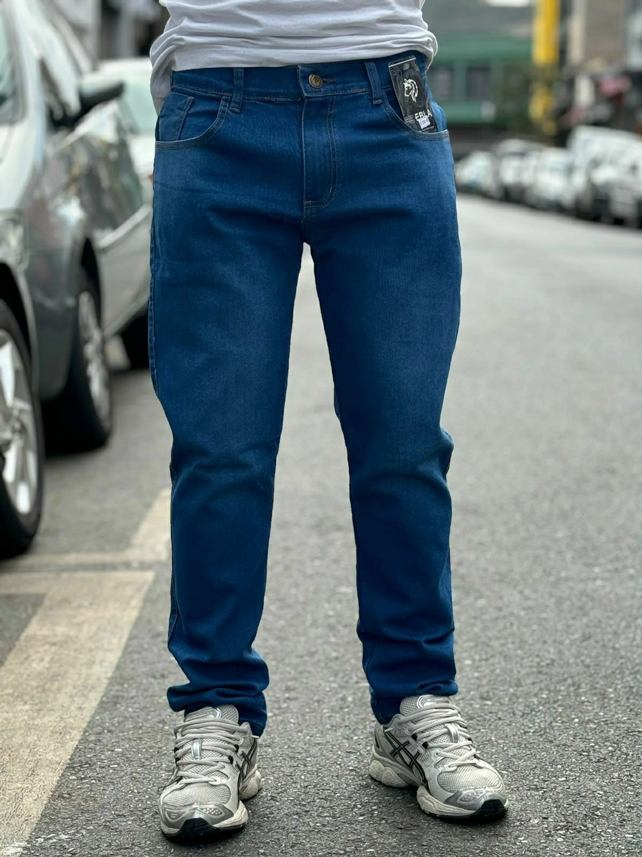 Calça azul jeans masculino modelo Reta 2155