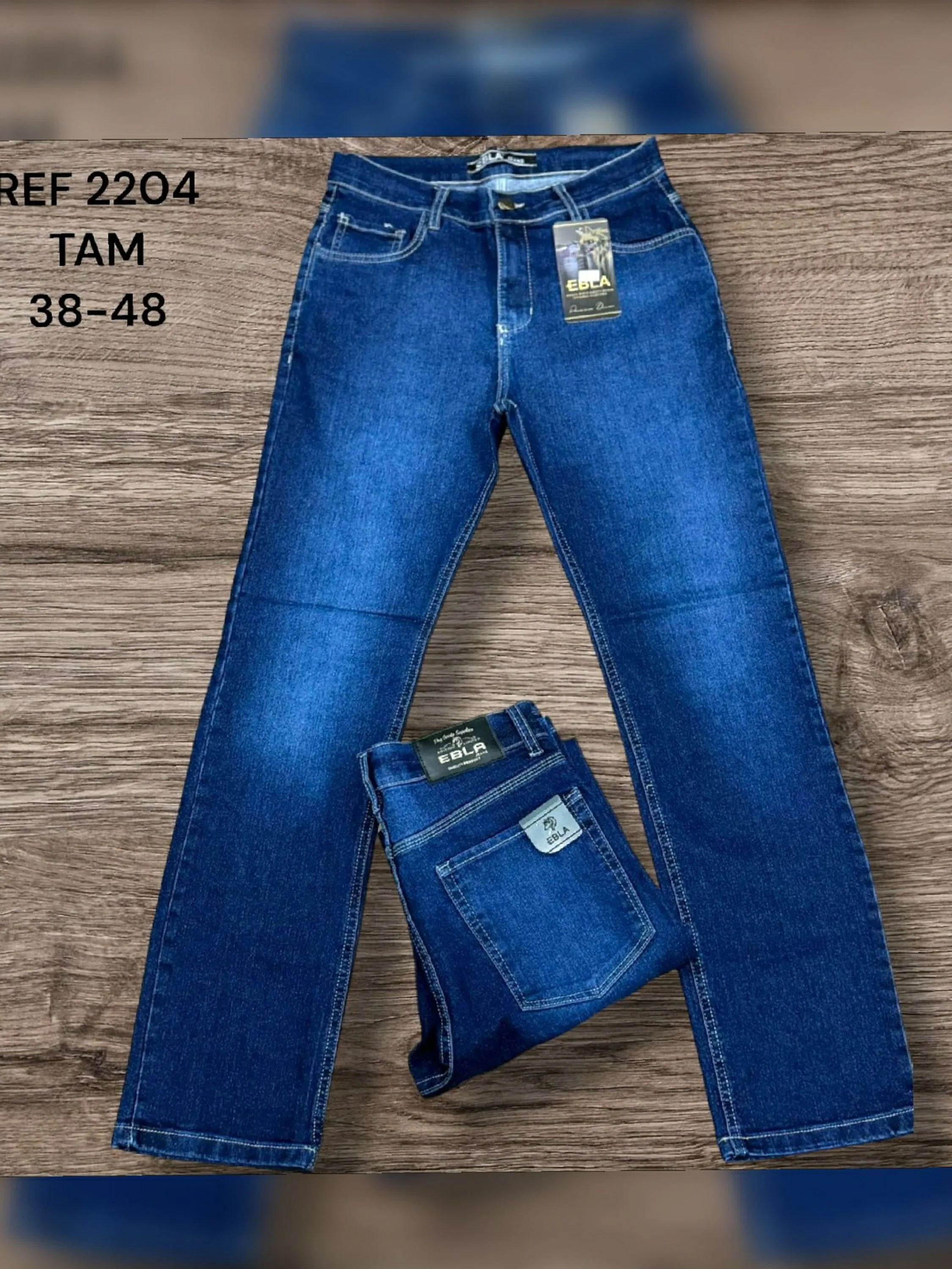 Calça jeans masculino reta escura Premium 2204