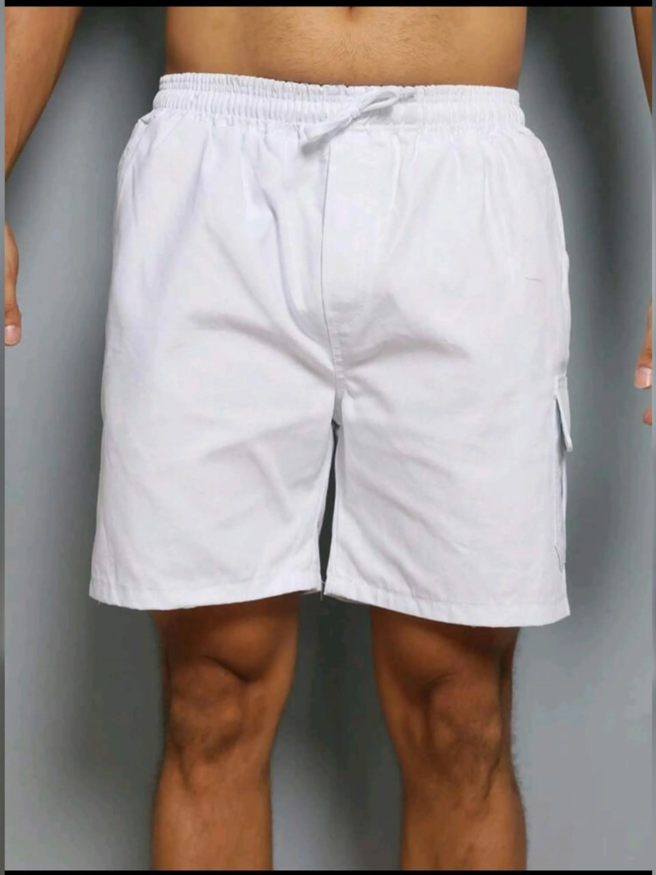 Bermuda shorts masculina cargo 4 bolsos branca