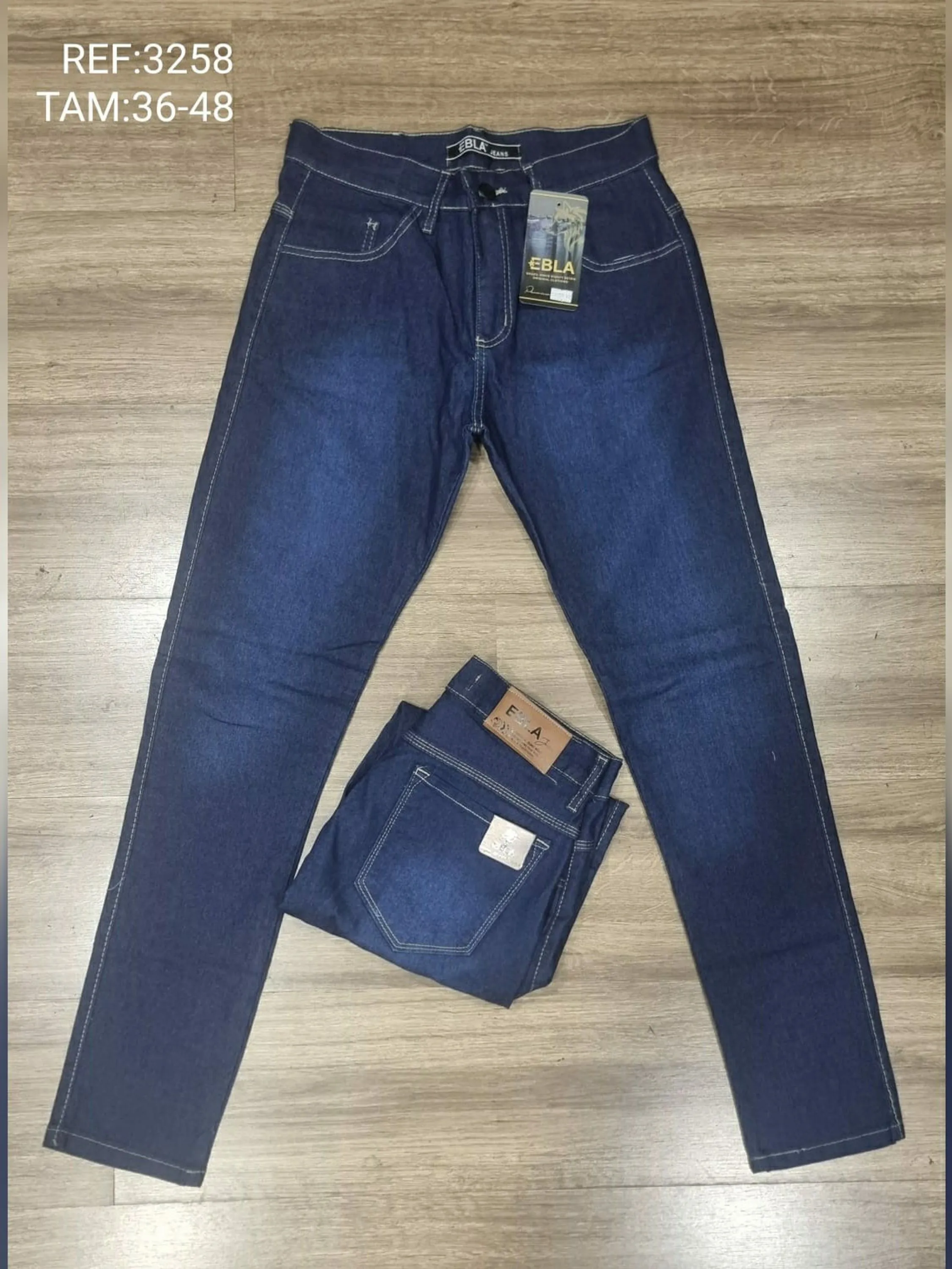 Calça jeans masculino slim escura 3258