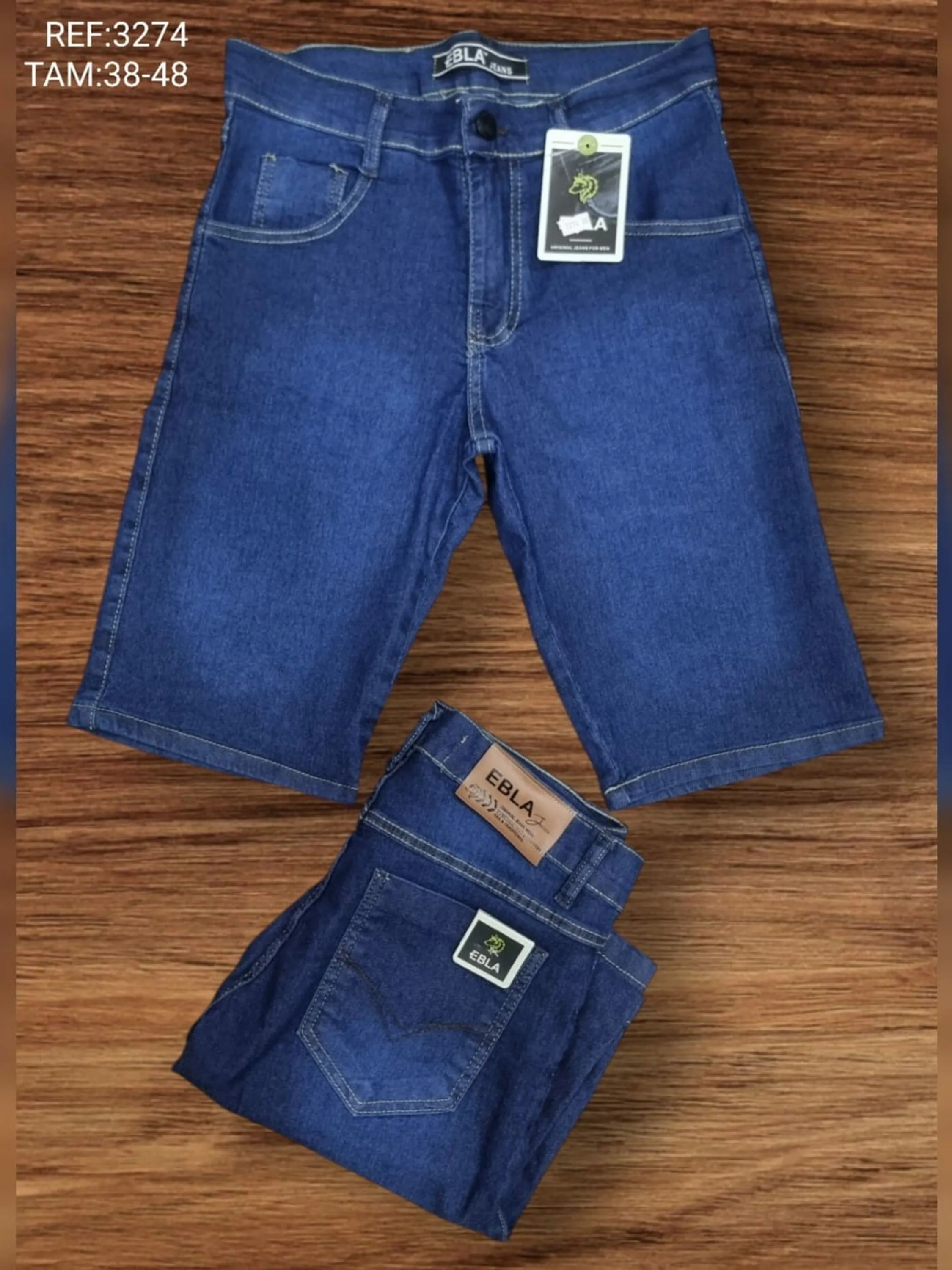 Bermuda masculina azul jeans com Elastano 3274