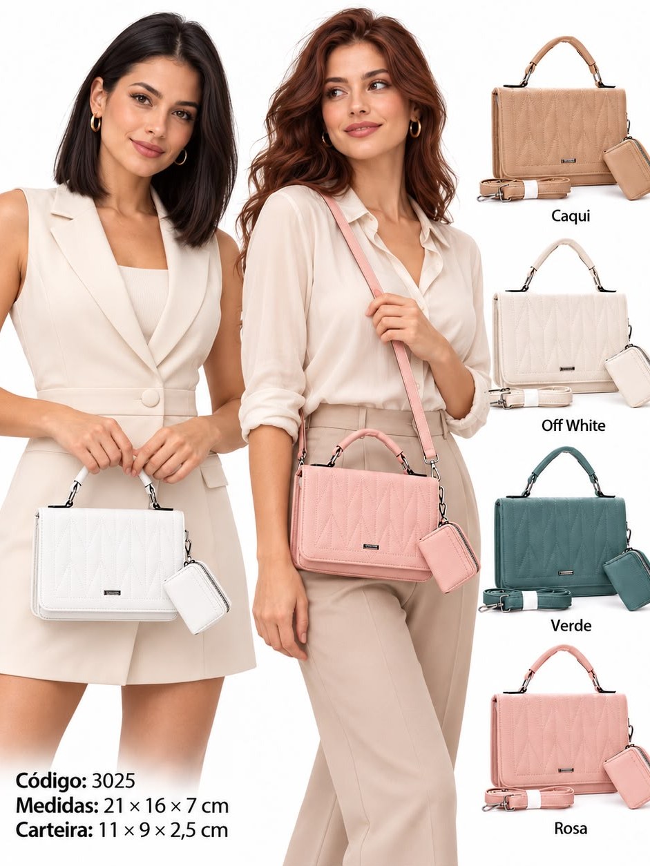 Bolsa Feminina + Carteira 3025
