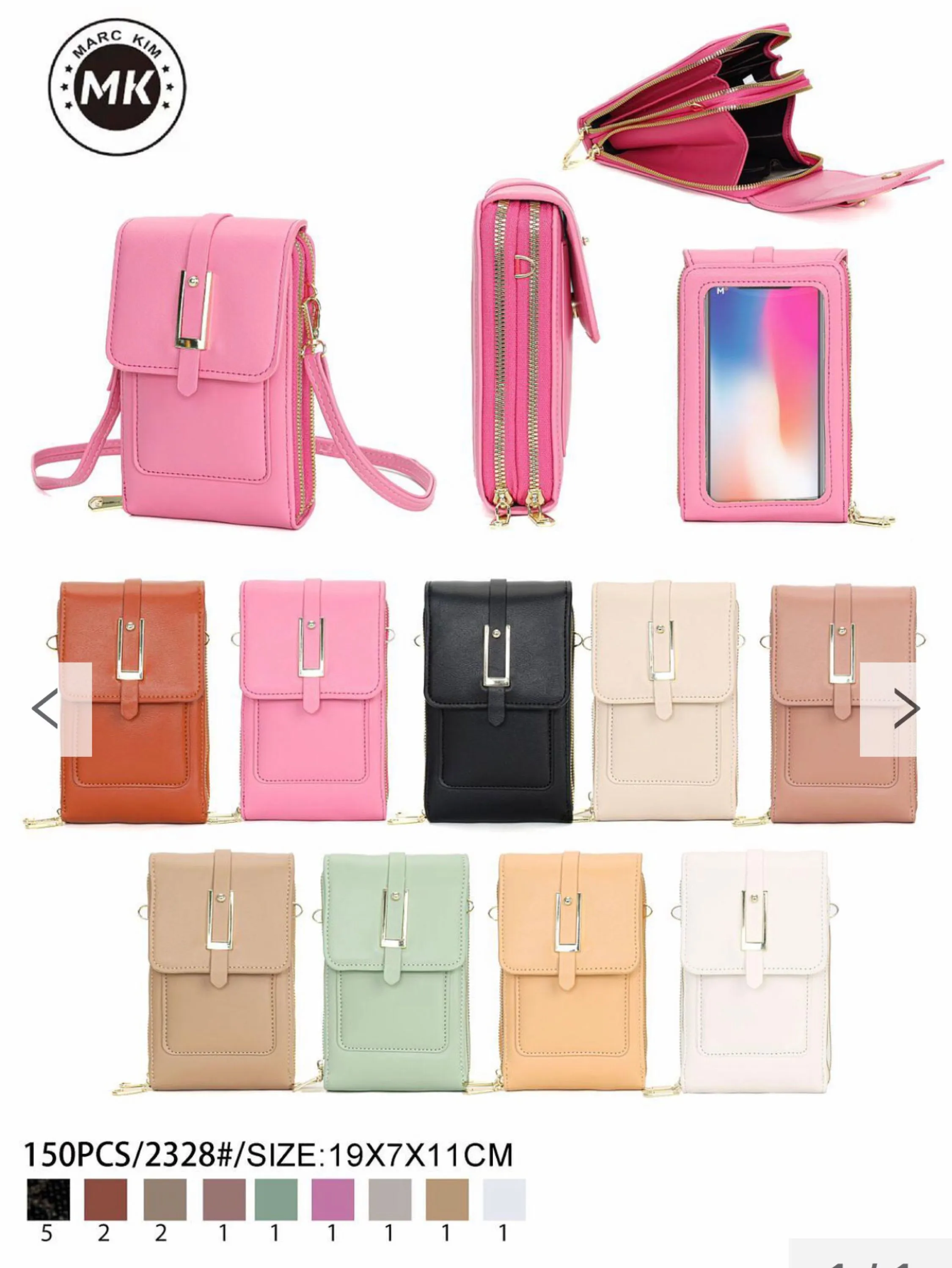 Kit 2 bolsas femininas porta celular 2328