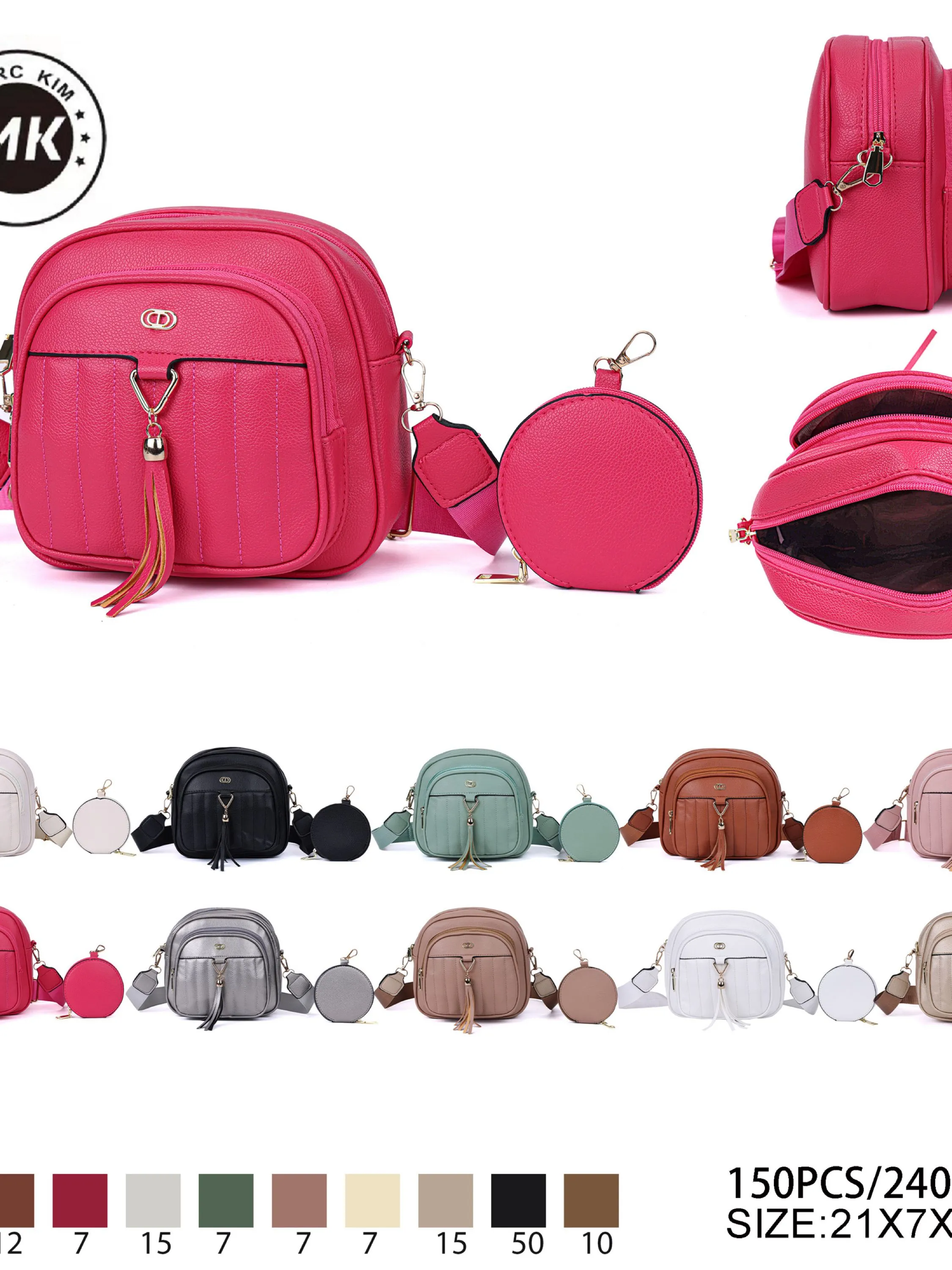 Kits 6 bolsas feminina tiracolo 2404