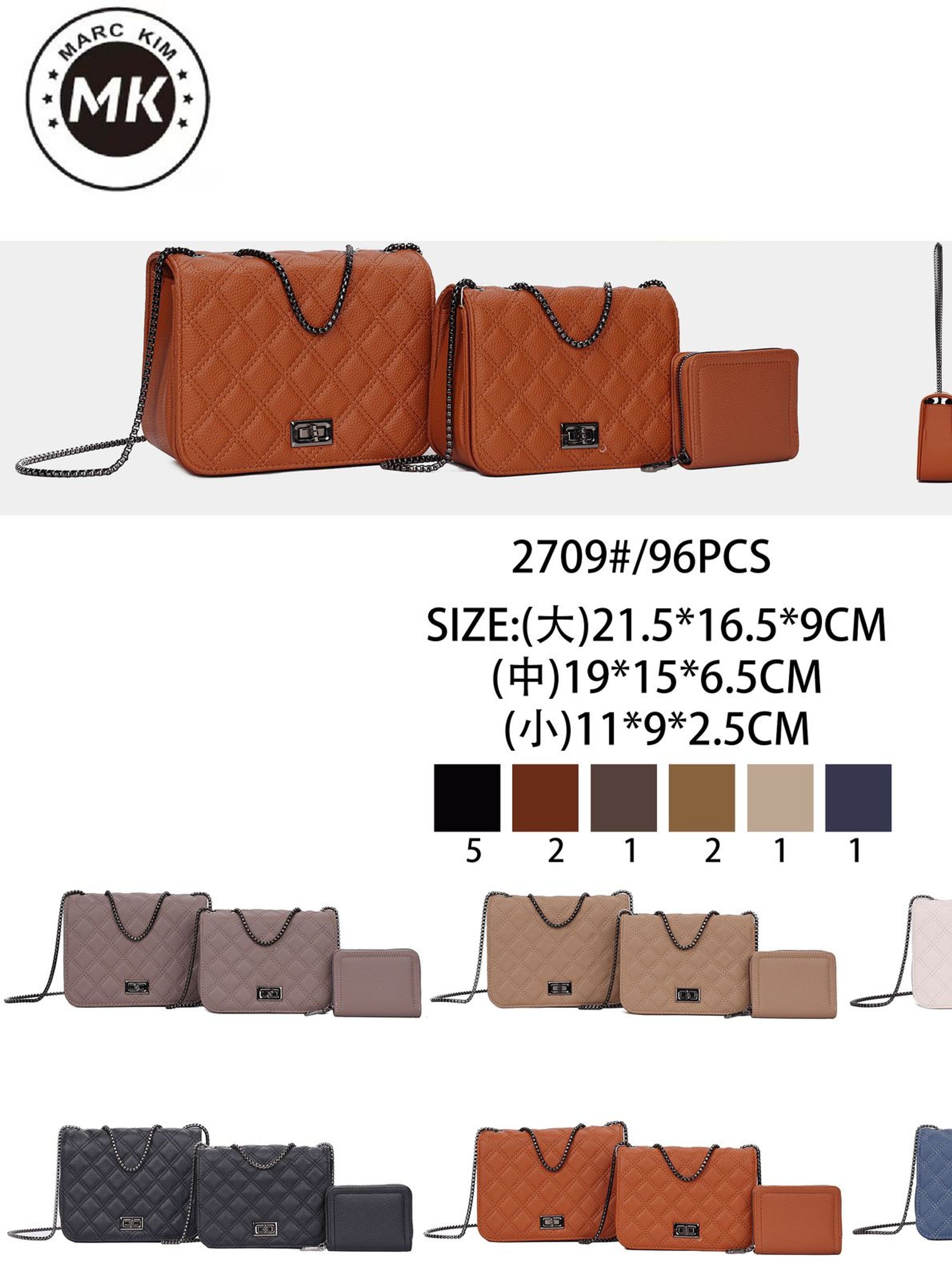 Kits 3 Bolsas (Bolsa maior+Bolsa média+Carteira) 2709