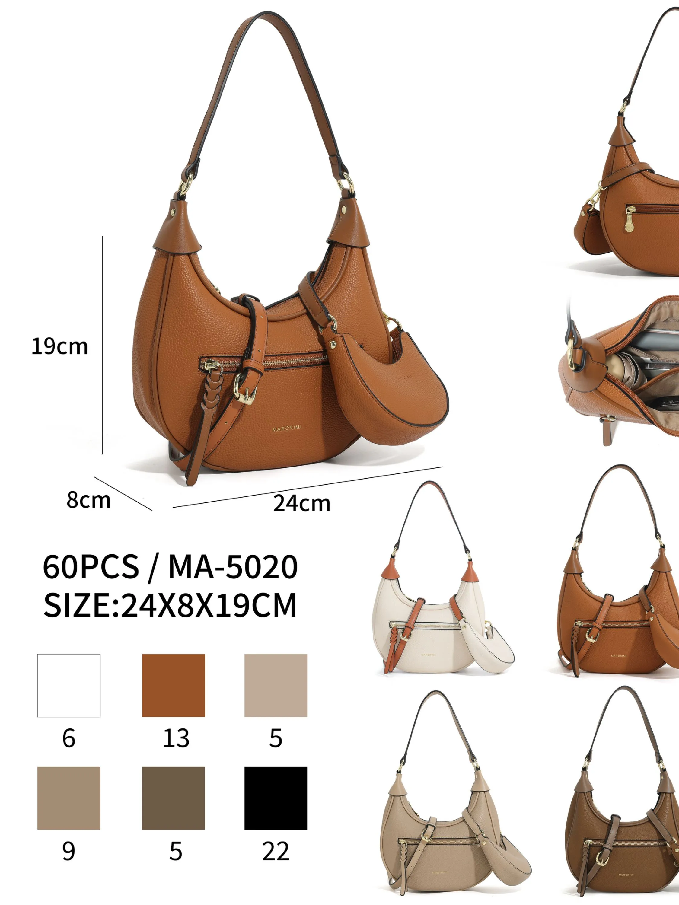 Kits 2 Bolsas Feminina Meia Lua 5020