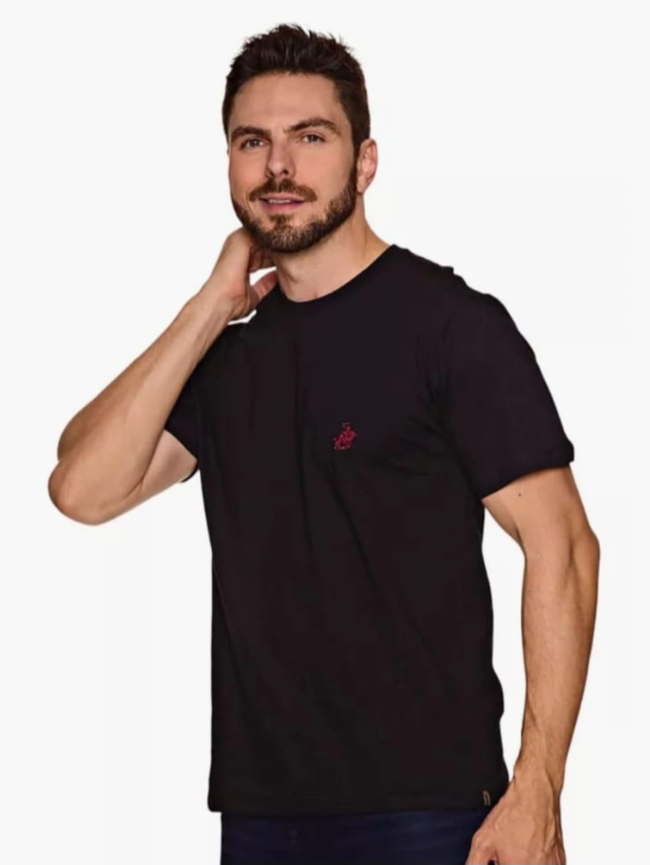 Camiseta Masculina Bordada Algodão