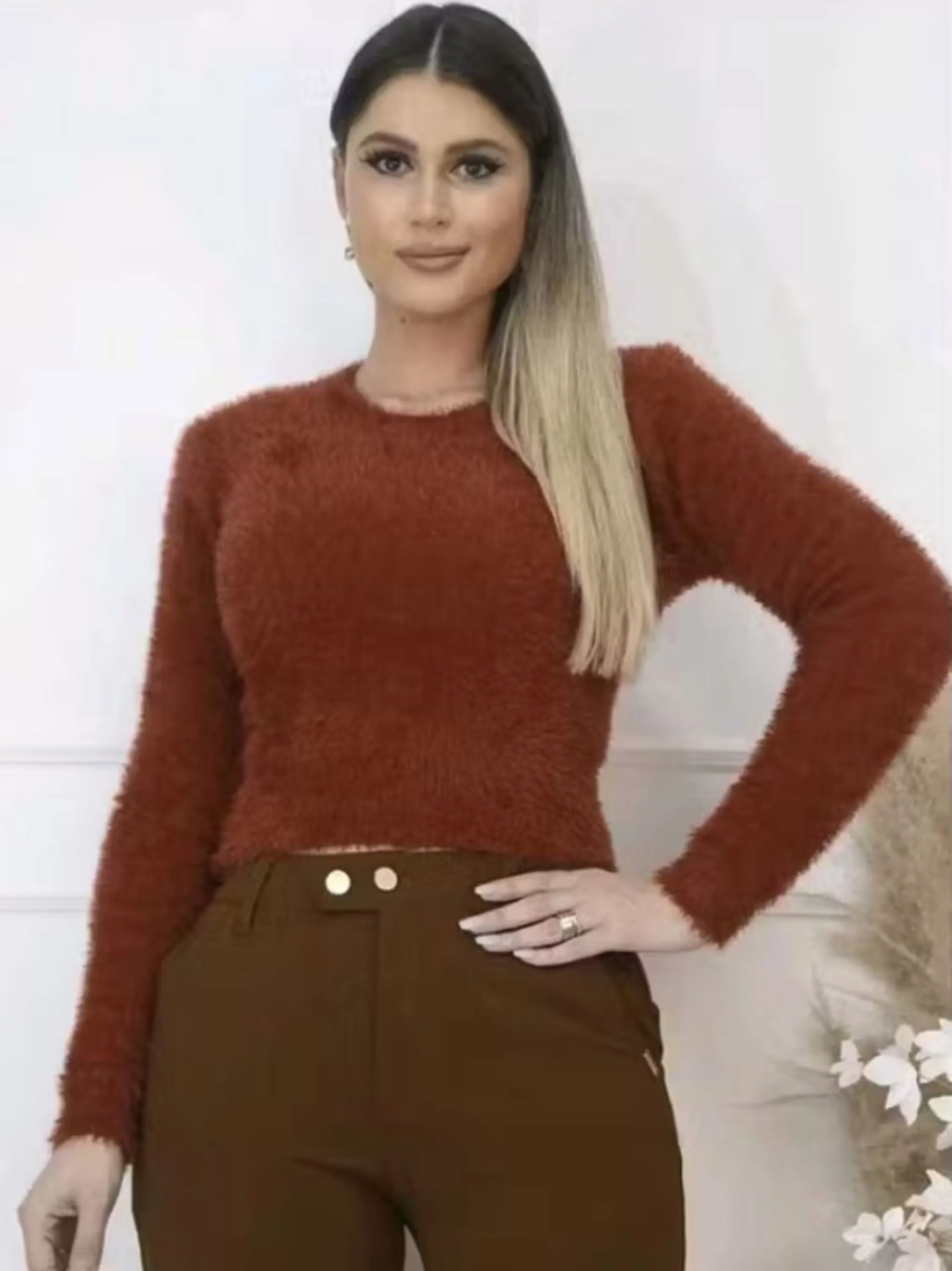 Blusa Manga Longa Pelúcia C1827