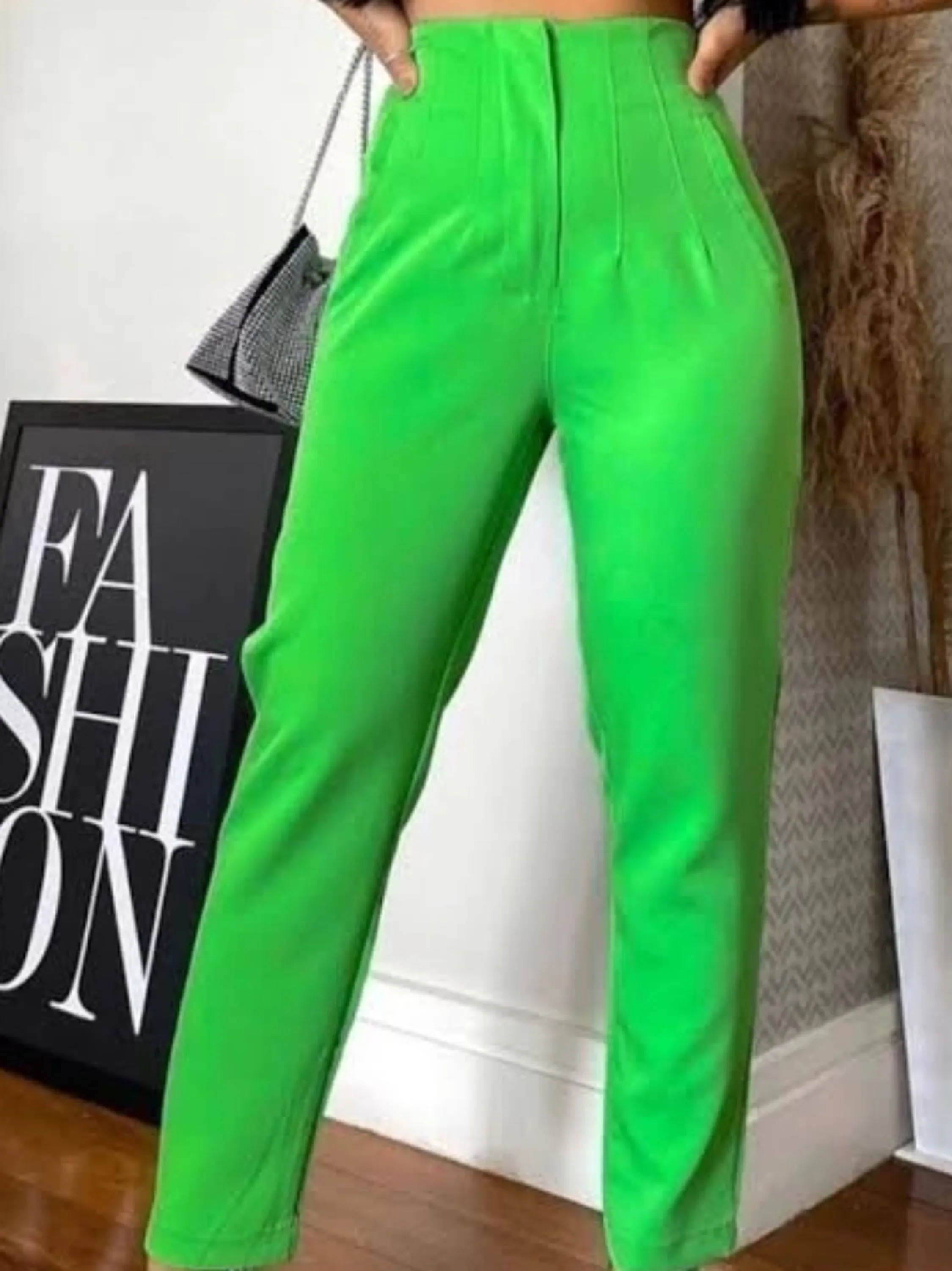 Calça Zara Verde Lima Linho C01