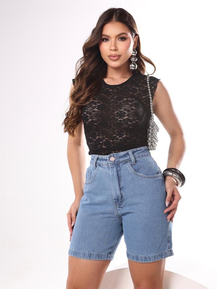bermuda jeans feminina