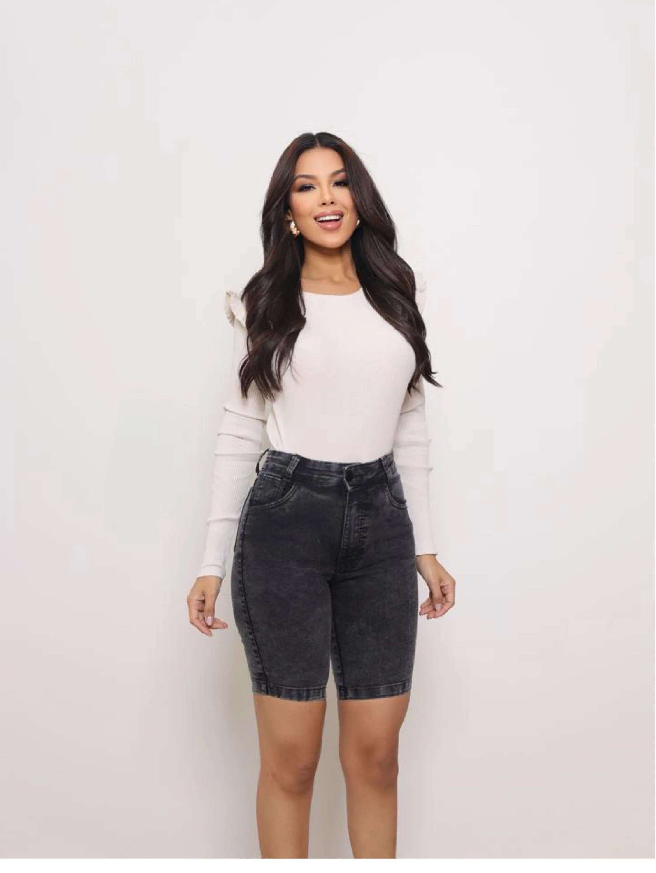Bermuda jeans feminina