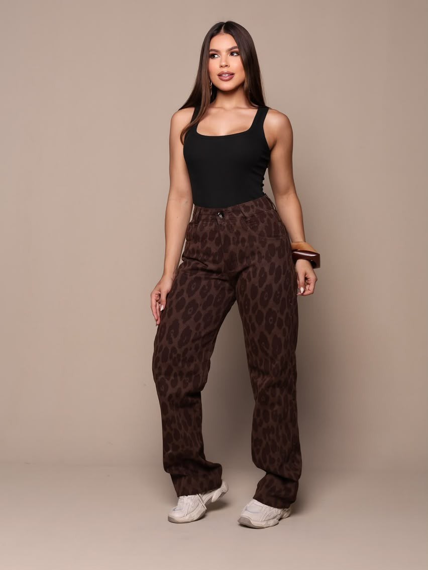 calça wide leg onça jeans feminina