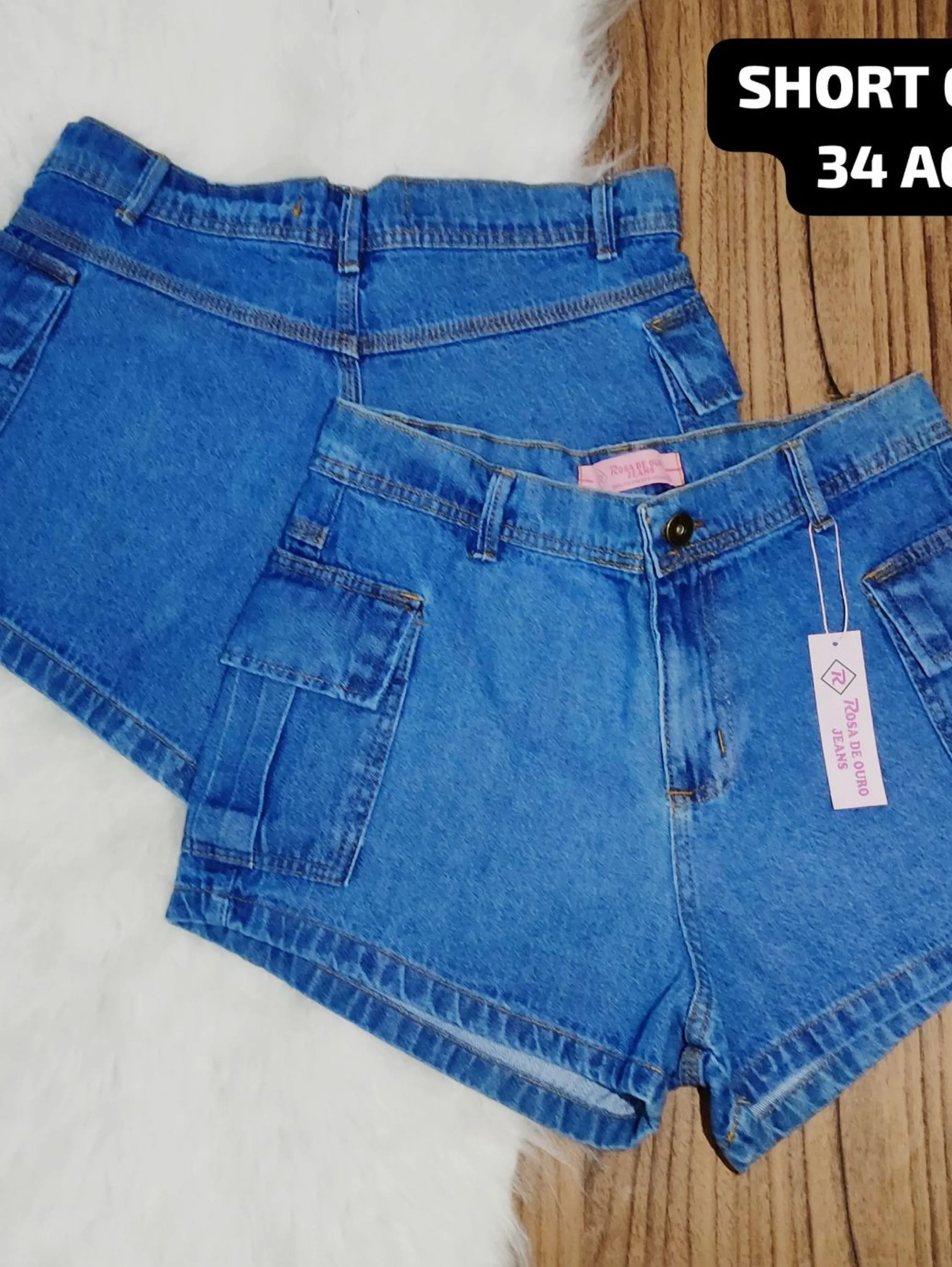 Short cargo jeans escuro