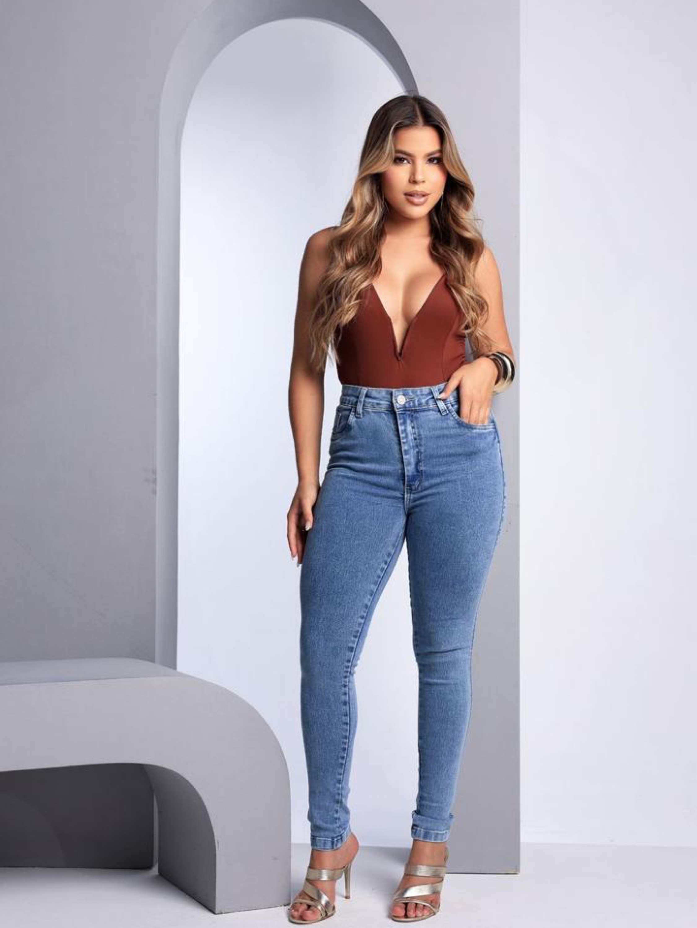 Calça skinny jeans feminina