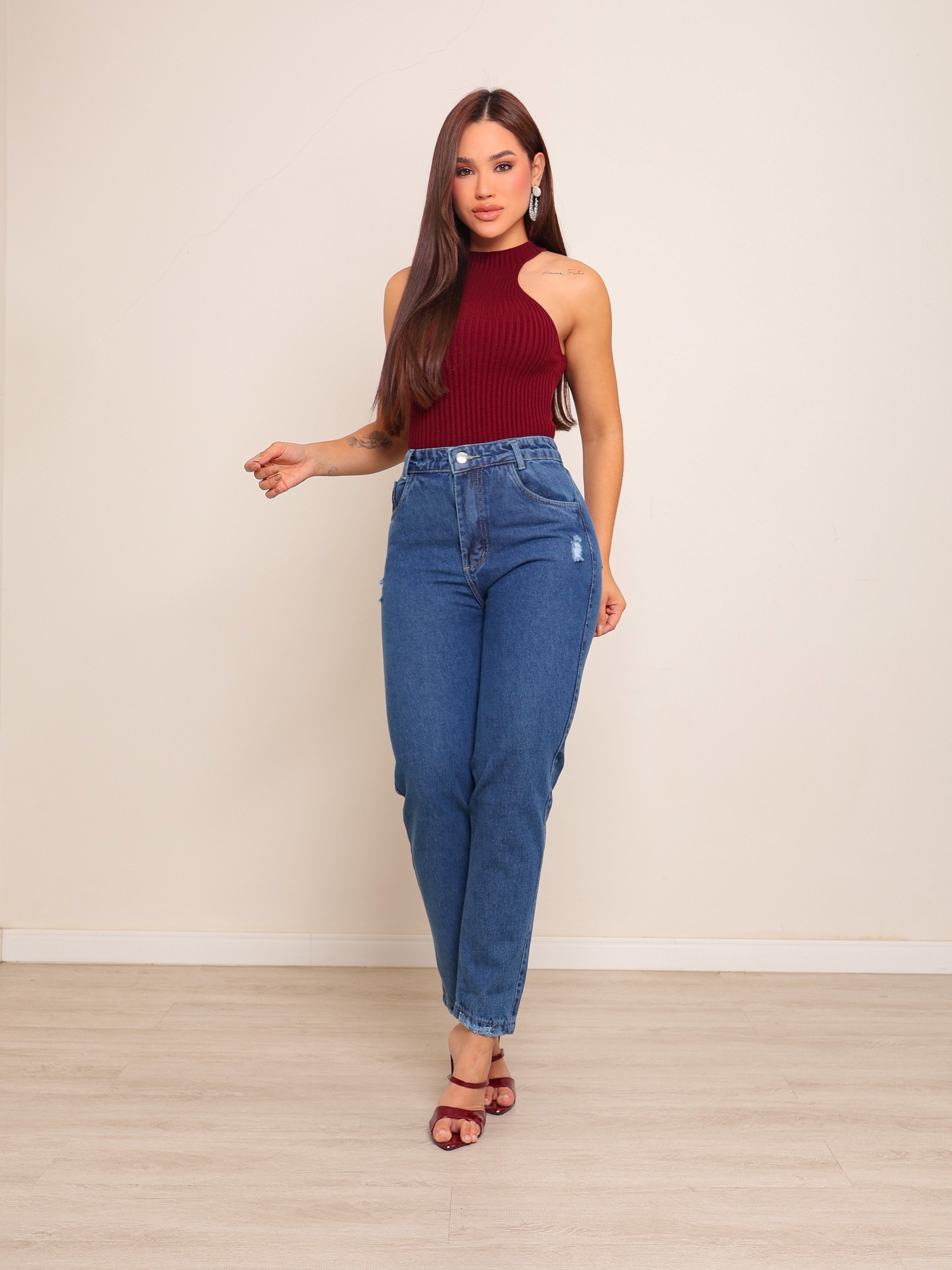 calça mom jeans feminina