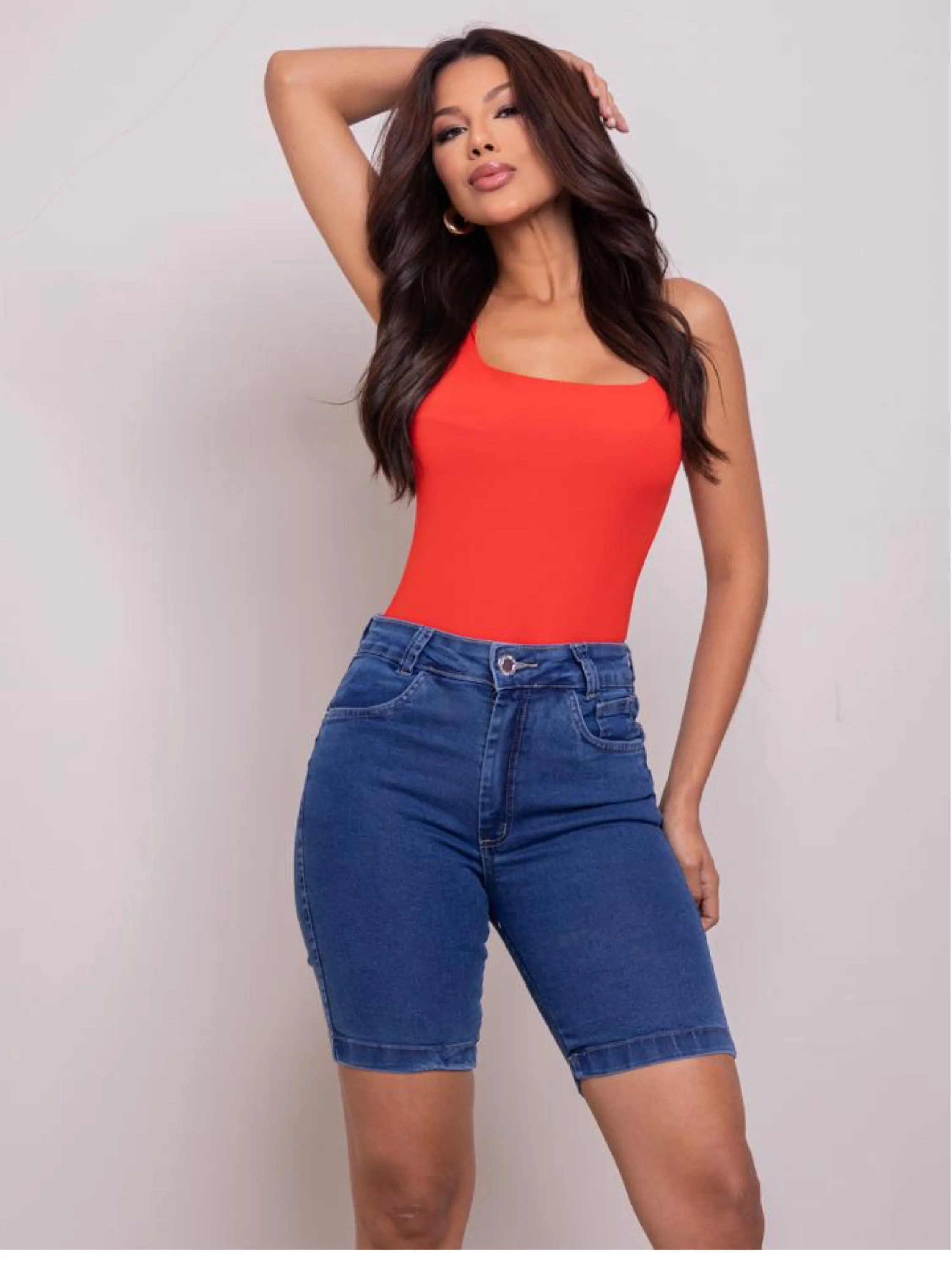 Bermuda jeans feminina