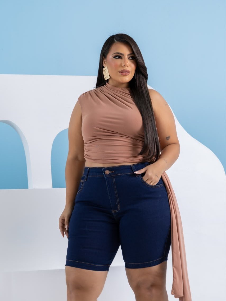 bermuda jeans feminina plus size