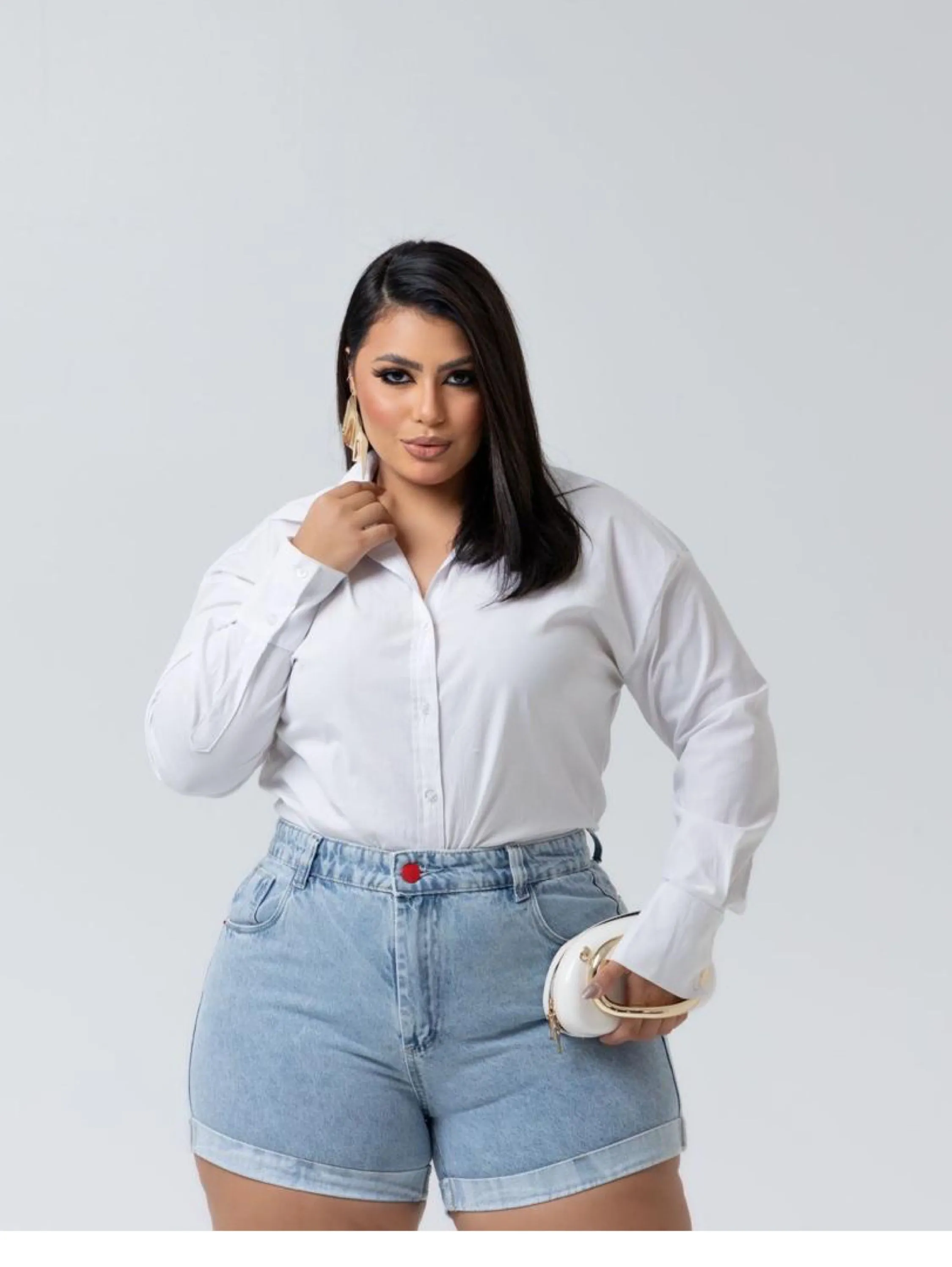 Short jeans feminino plus size