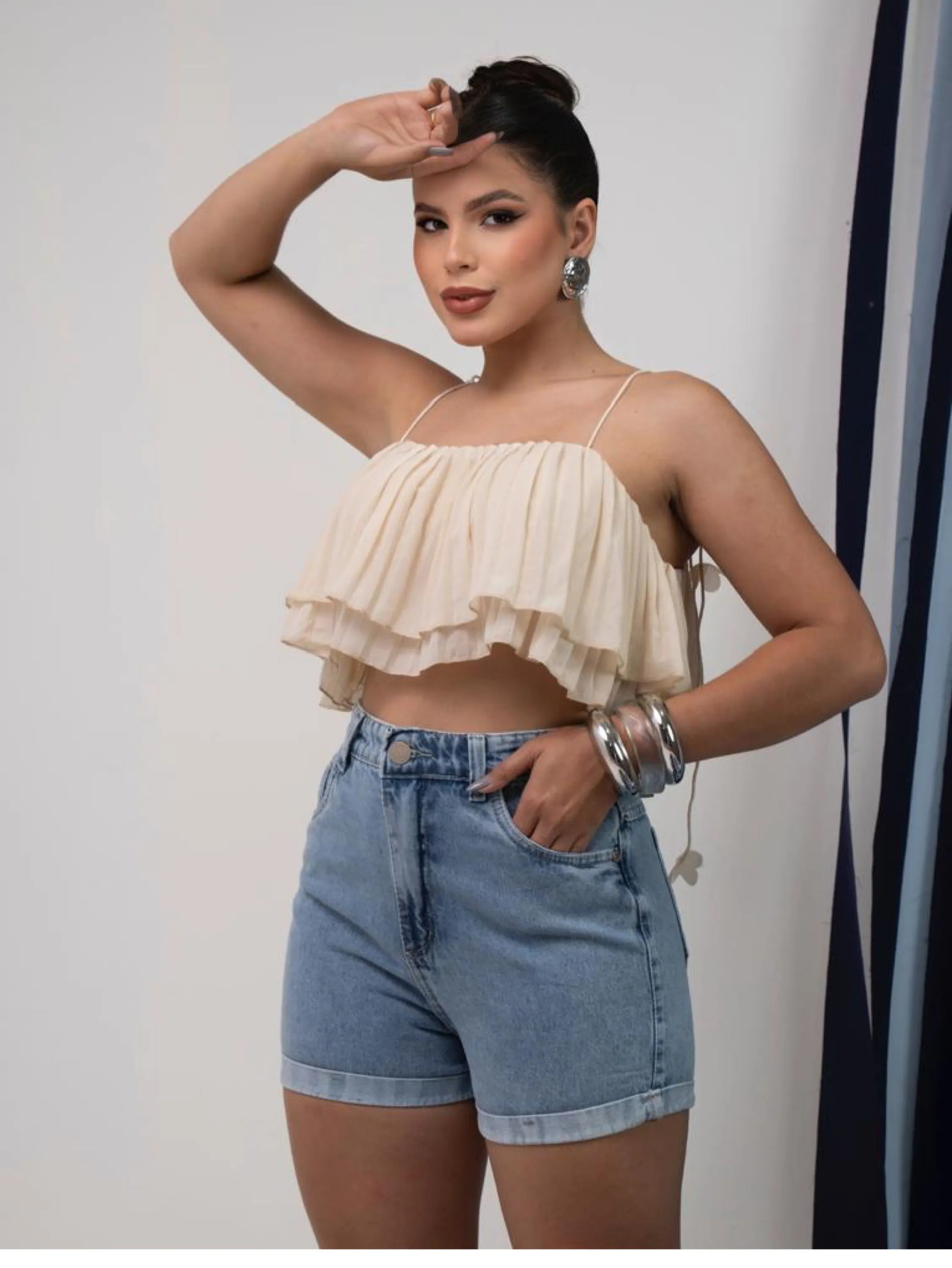 Short jeans feminino