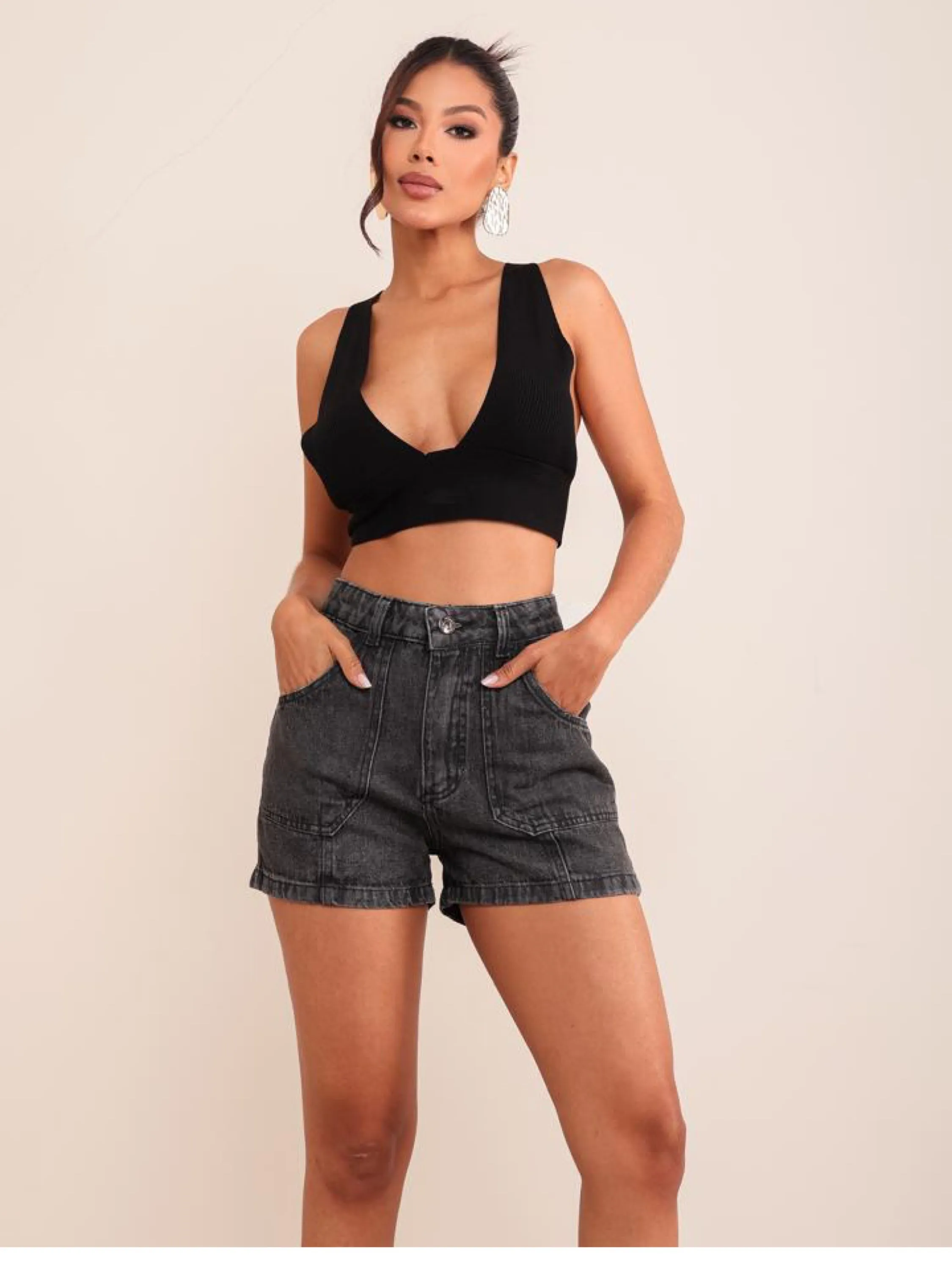 Short jeans feminino