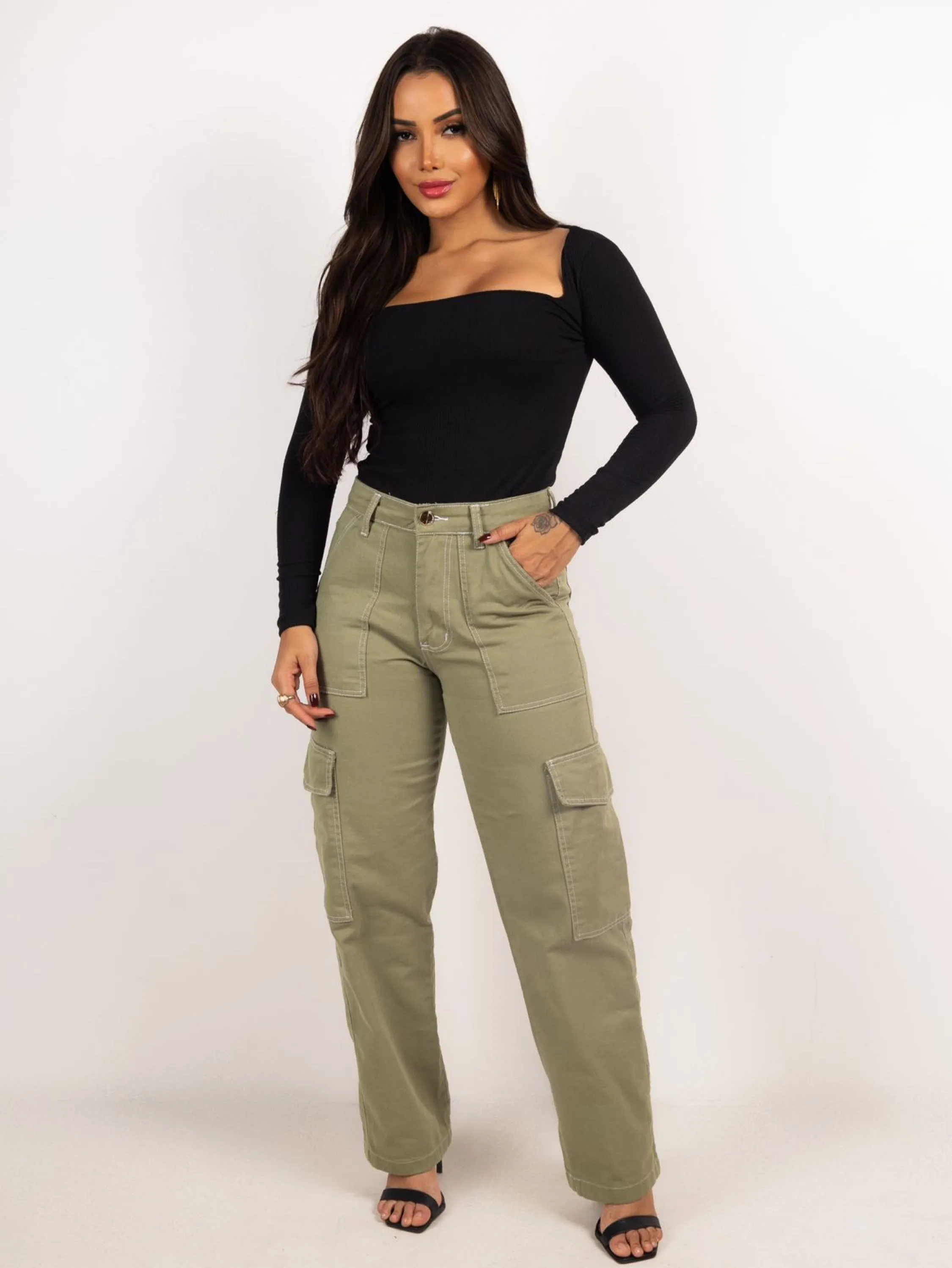 Calça cargo verde