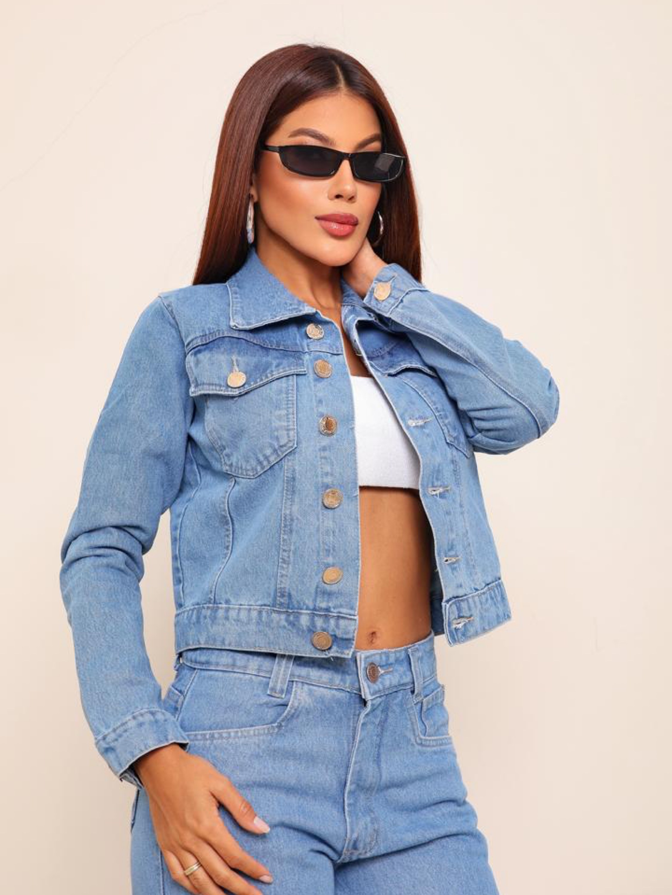 Jaqueta jeans feminina