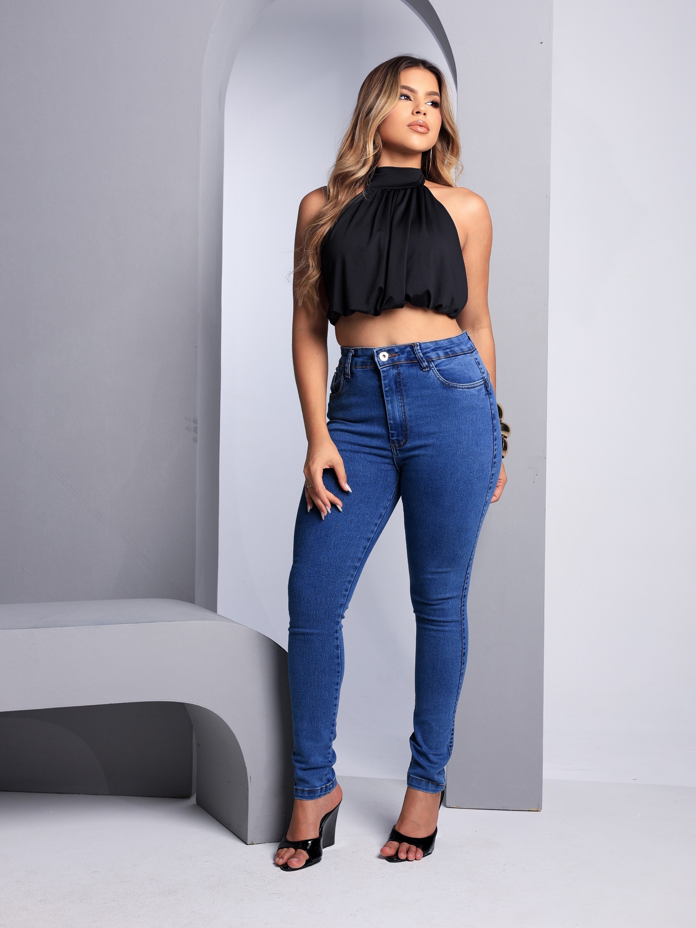 calça skinny jeans feminina