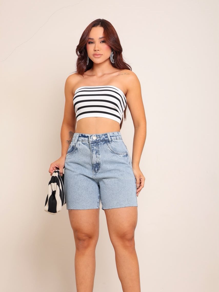 meia coxa jeans feminina