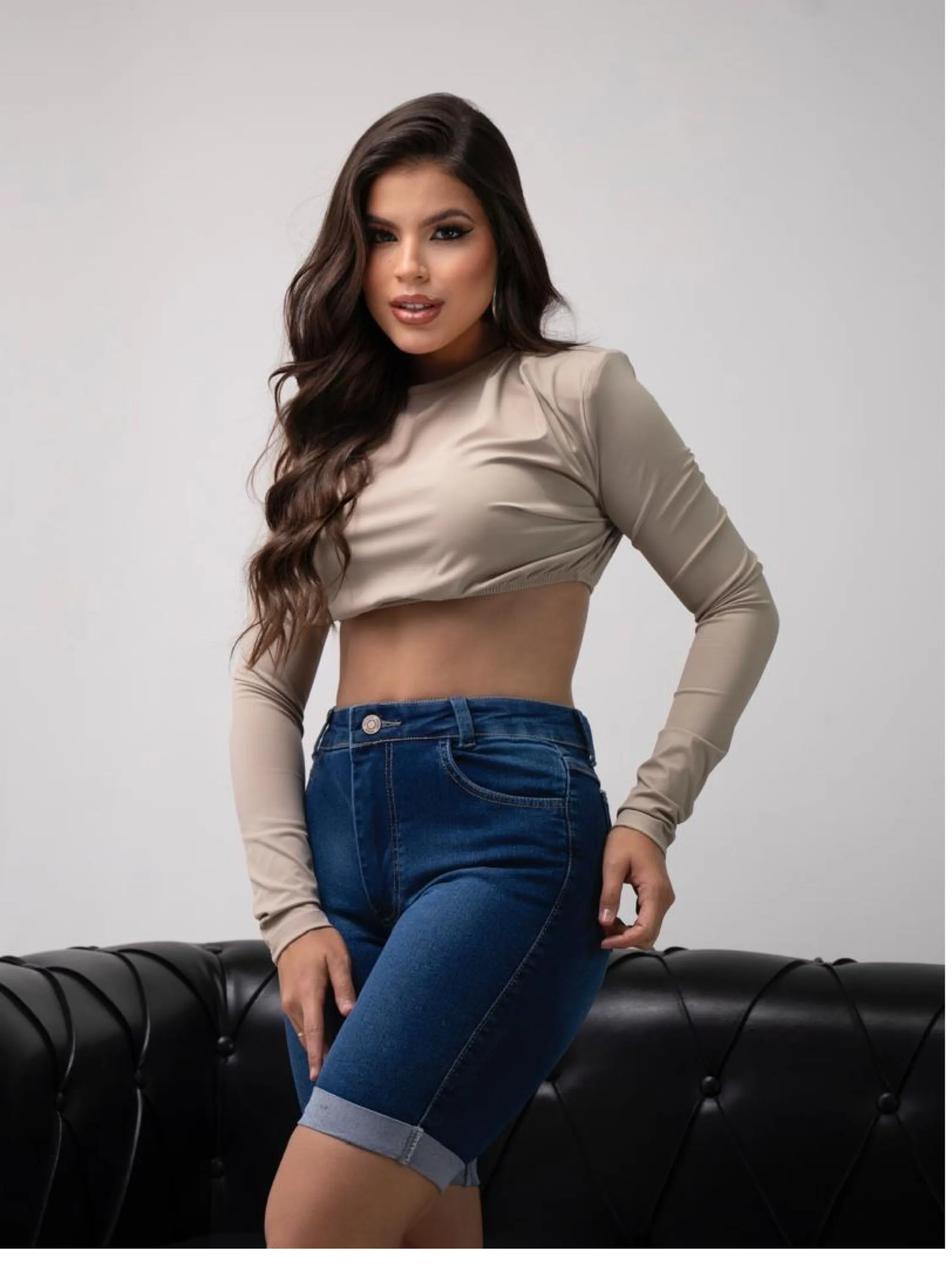 Bermuda jeans feminina