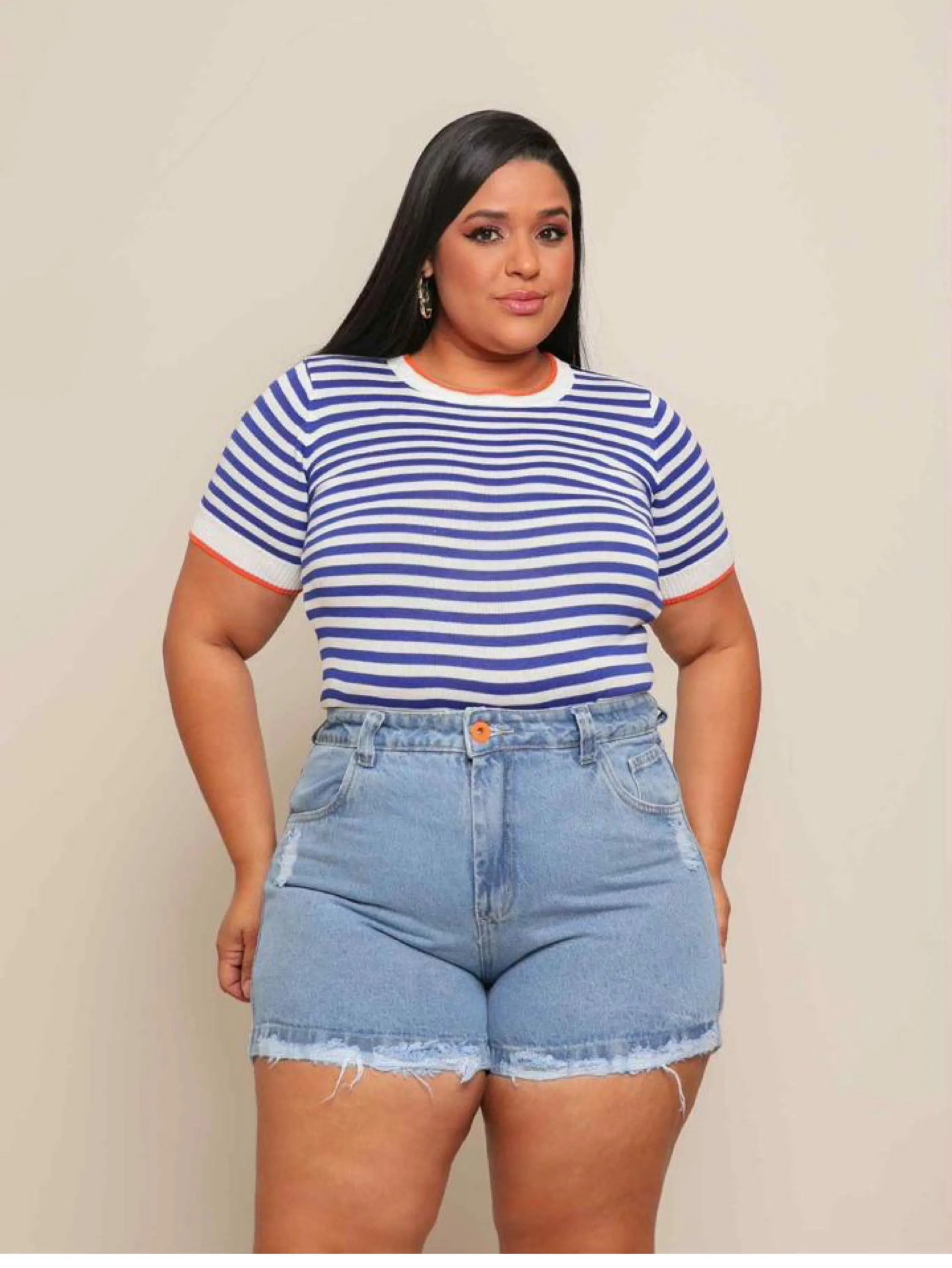 Short jeans feminino plus size