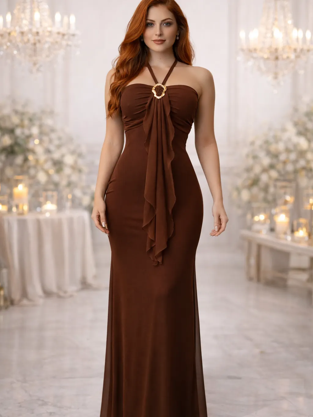 VESTIDO LONGO TULE COM FORRO CRIS