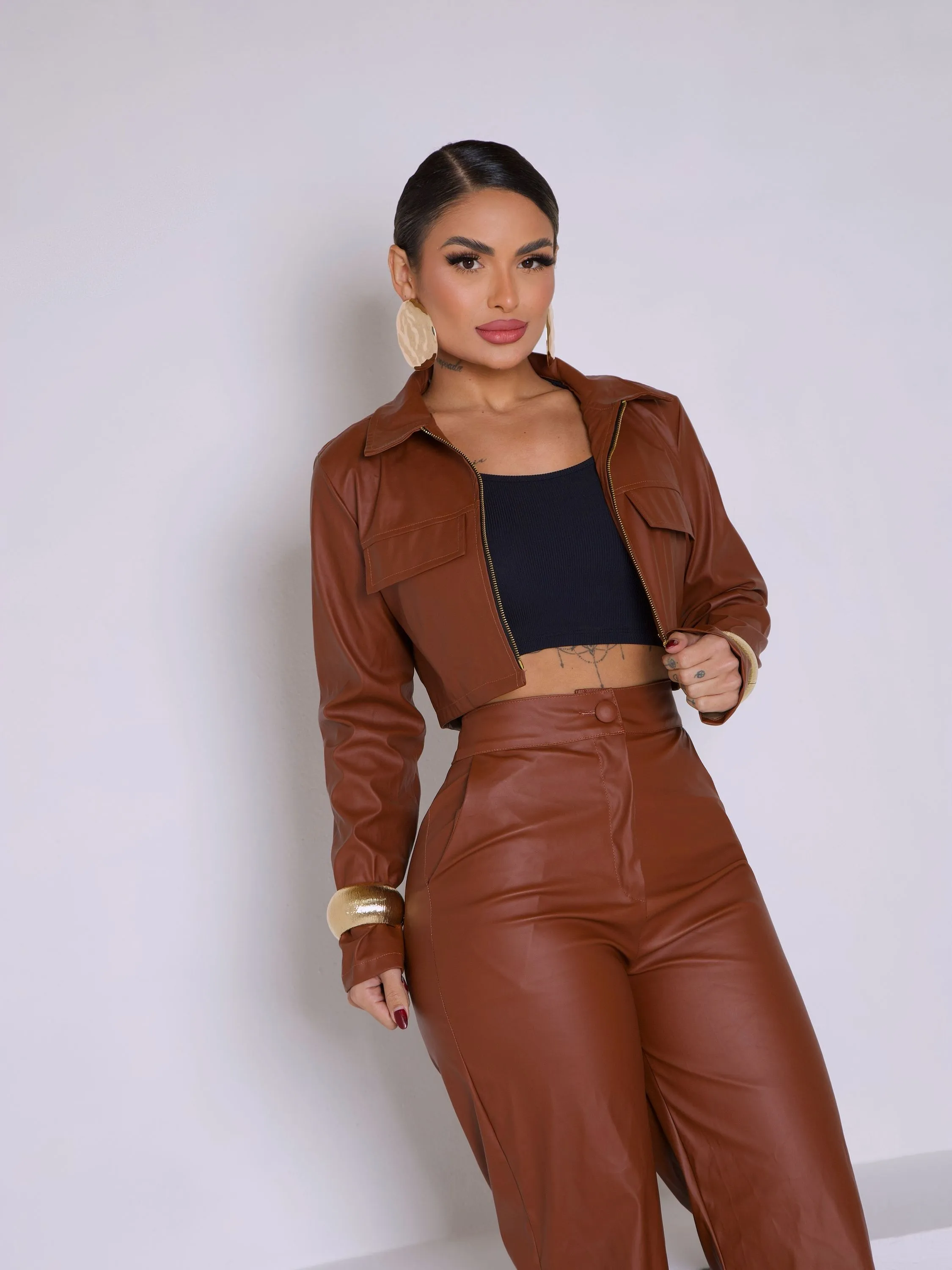 CONJUNTO CALÇA COURO JODIE