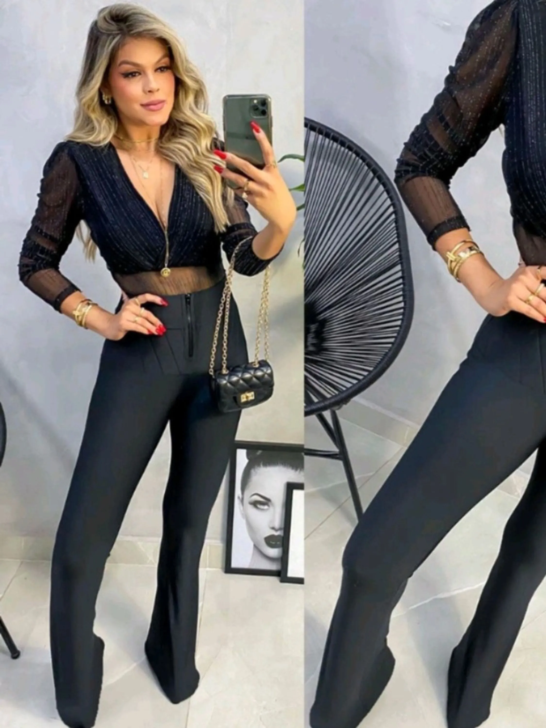 Calça Lipo Suplex Com Bolso Cintura Alta Aperta Barriga Confortável