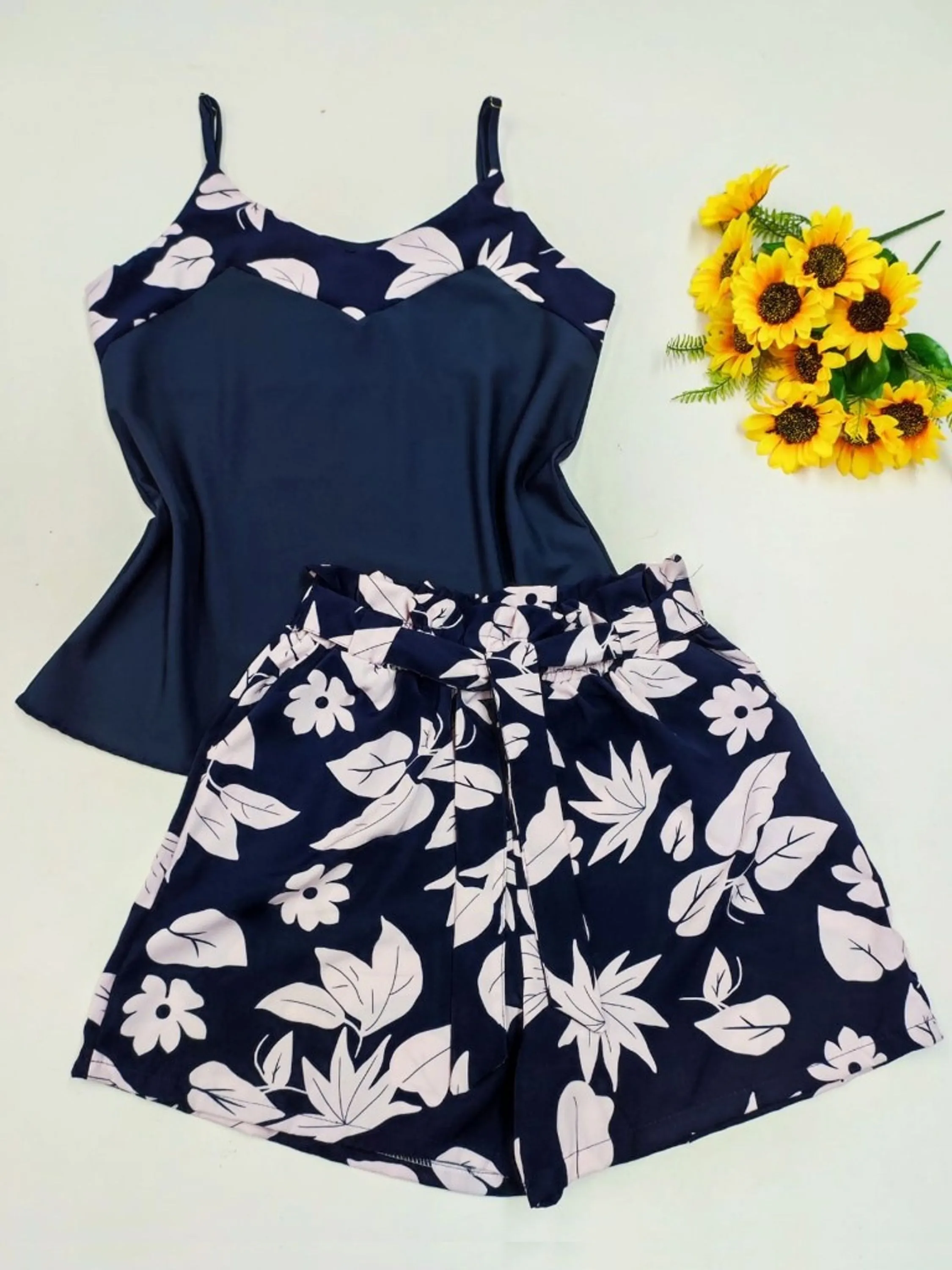 Conjunto verão estampado plus size C6000