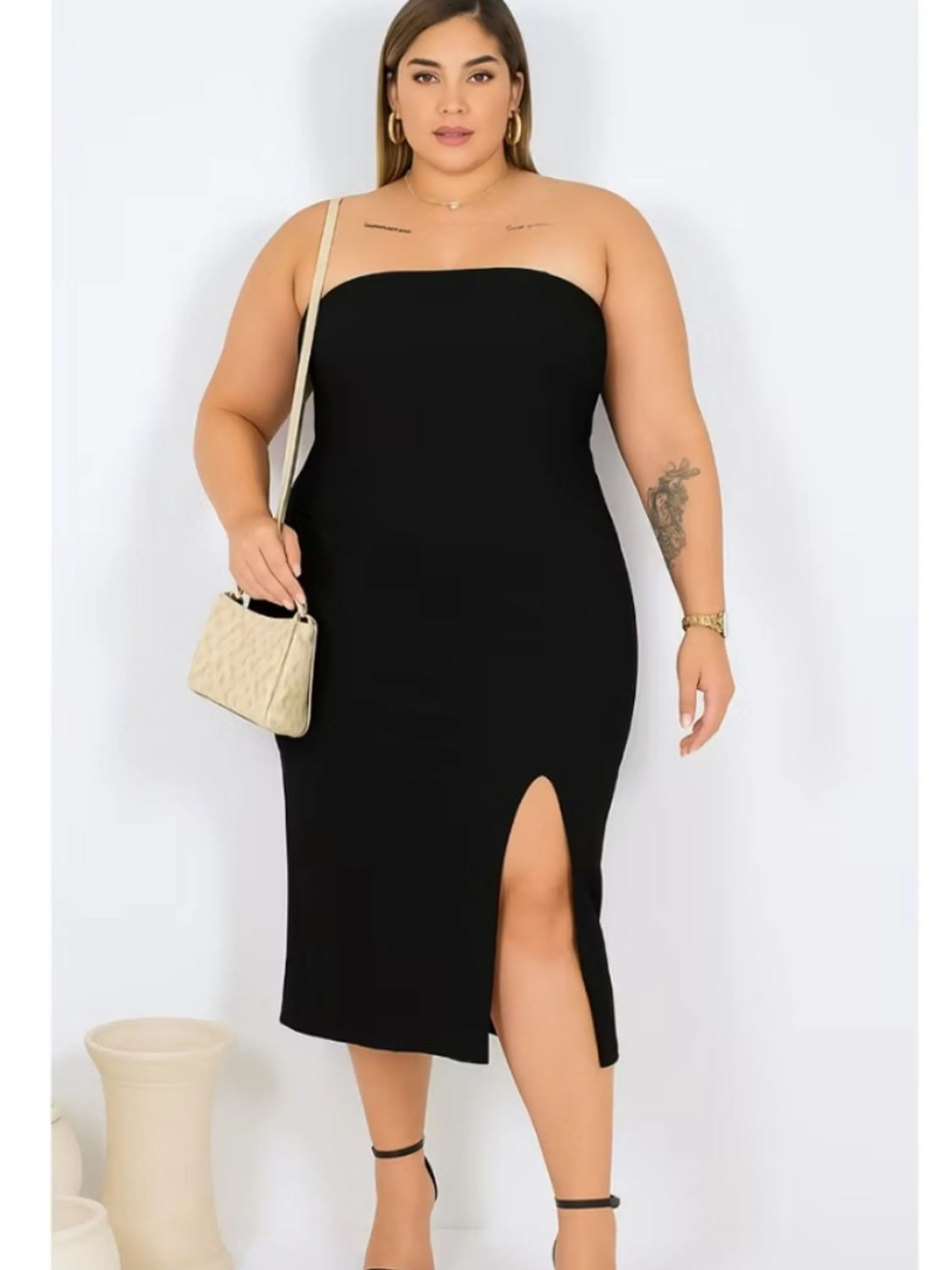 Vestido Midi Ribana Feminina